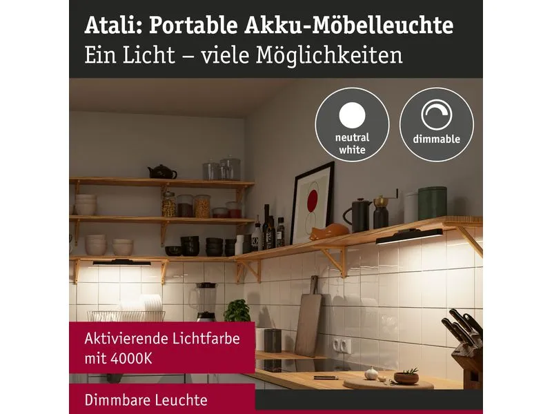 Paulmann Mobile Möbelaufbauleuchte Atali Schwarz Paulmann Mobile Möbelaufbauleuchte Atali Schwarz