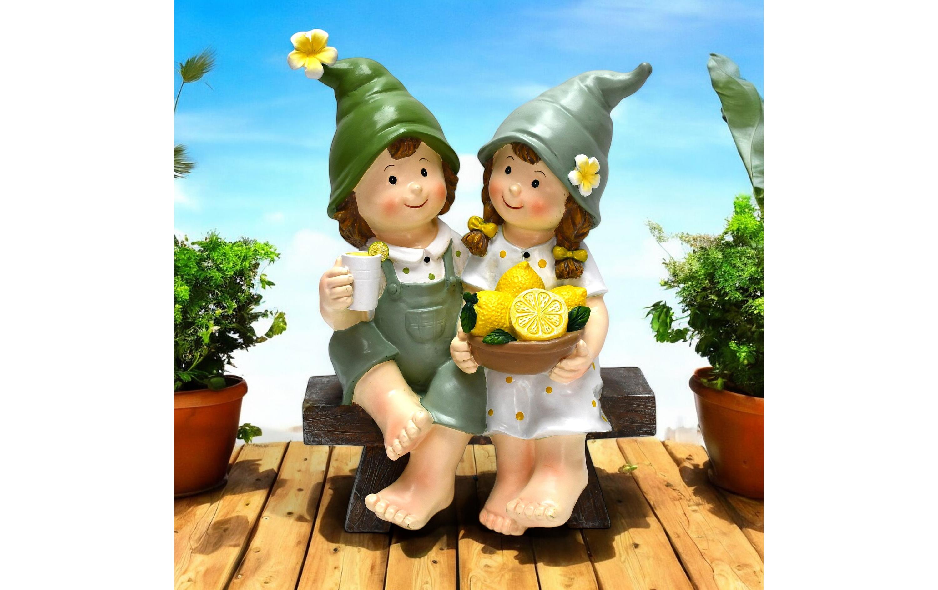 Dameco Dekofigur Kinder auf Bank sitzend