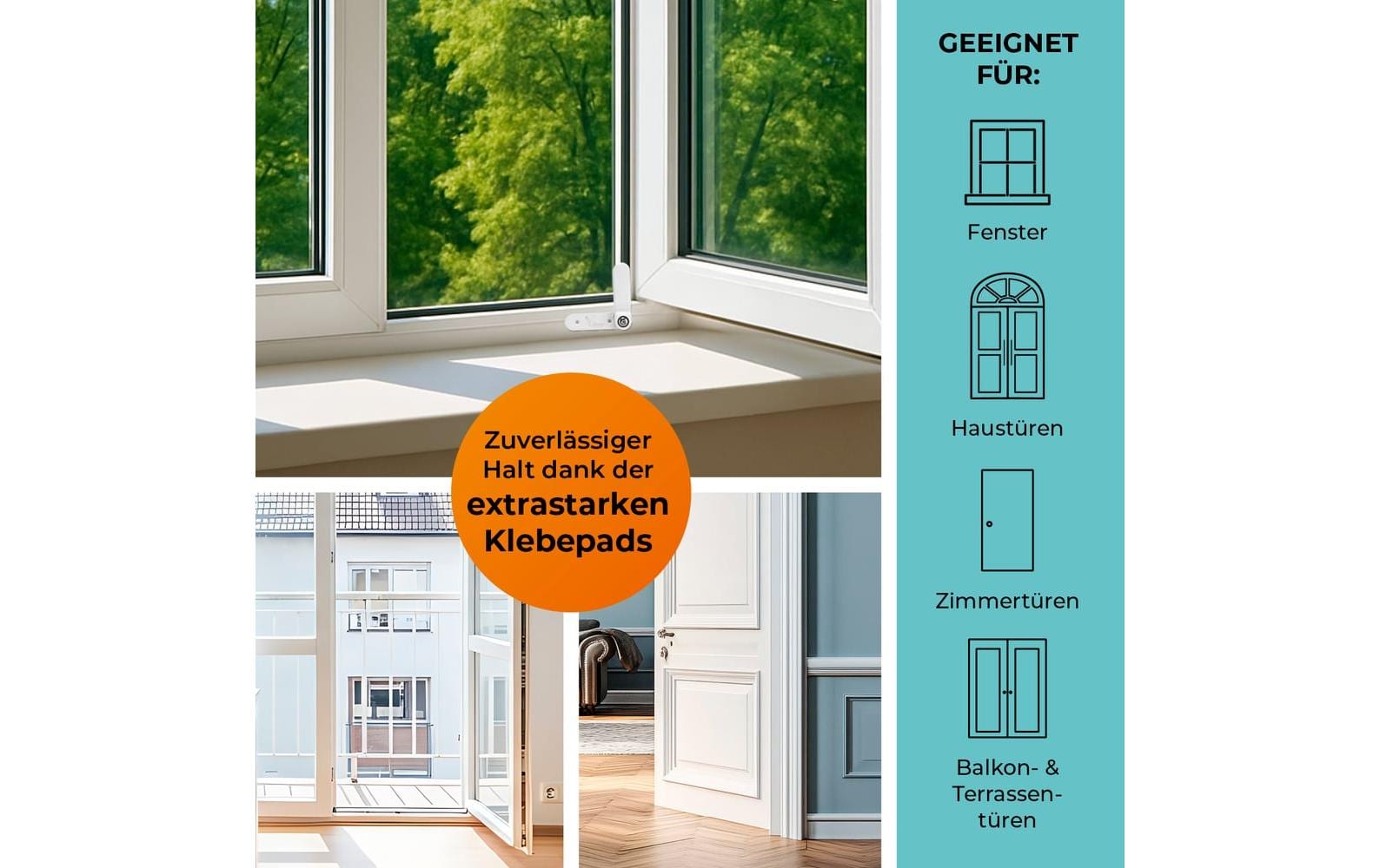 Vlippy Tür- & Fensterstopper 2er-Set Weiss