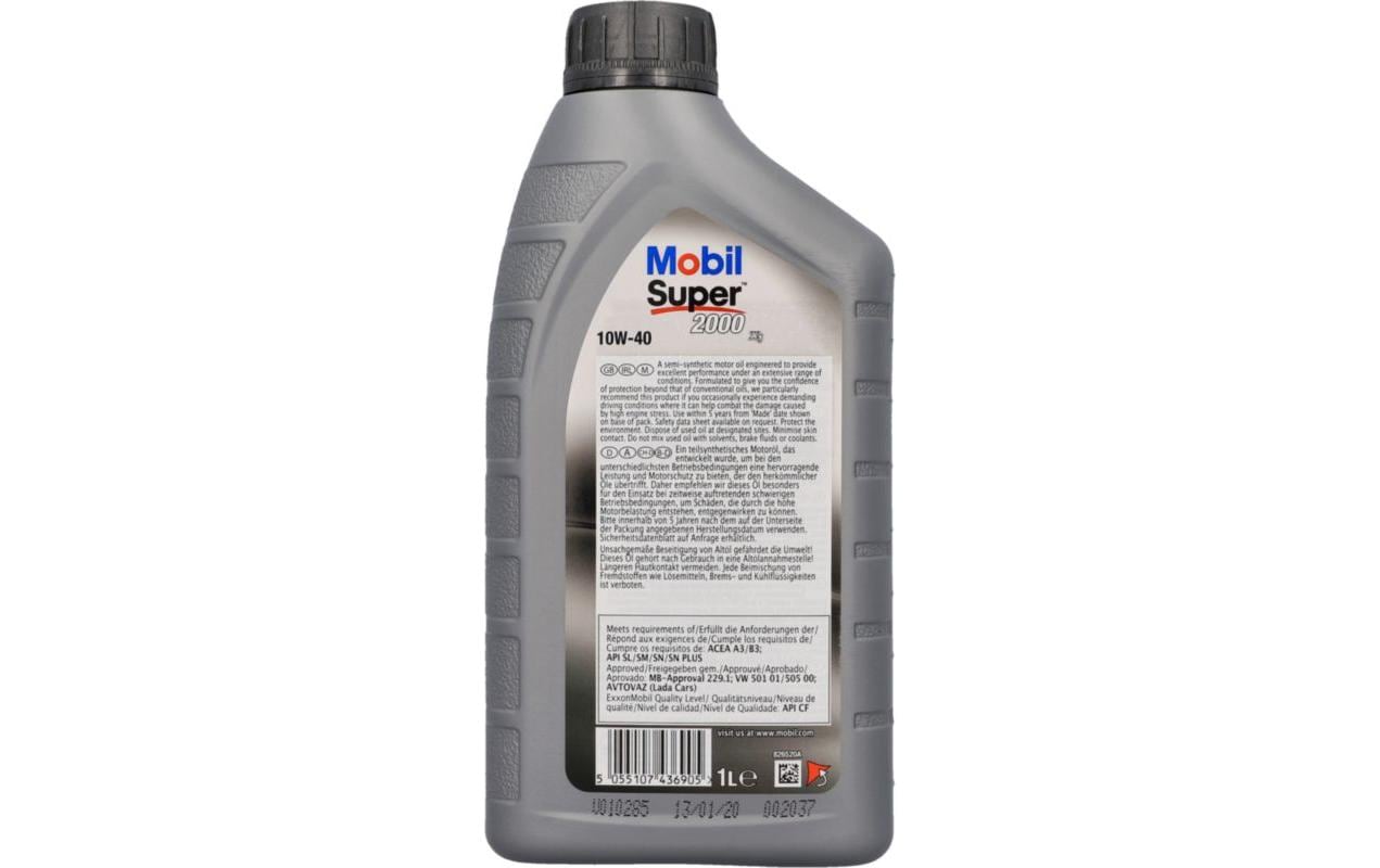 Mobil Motorenöl Super 2000 X1 10W-40, 1 l Mobil Motorenöl Super 2000 X1 10W-40, 1 l
