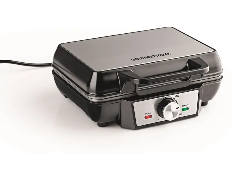 GOURMETmaxx Waffeleisen Schwarz/Silber