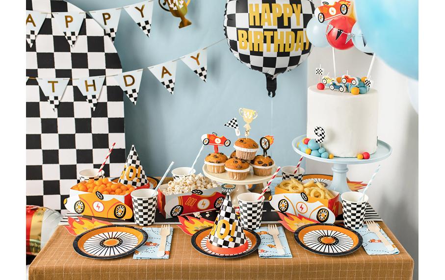 Partydeco Kuchen-Topper Auto mix, 12 cm, 4 Stück