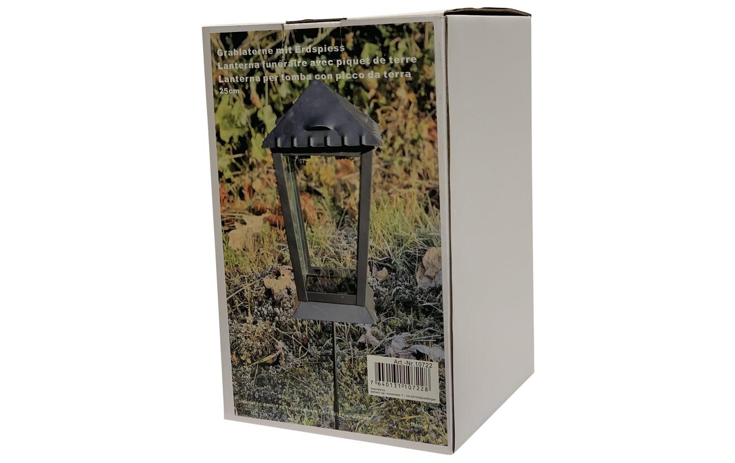 Dameco Grablaterne mit Erdspiess 14 x 25 cm, Schwarz