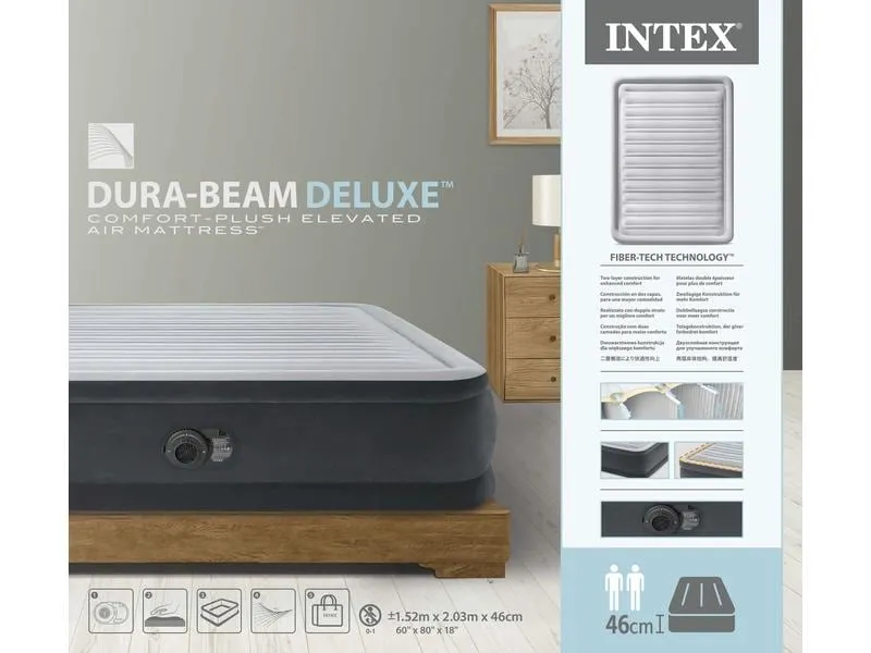 Intex Luftbett Dura Beam Deluxe Queen 152 x 203 x 45 cm Intex Luftbett Dura Beam Deluxe Queen 152 x 203 x 45 cm