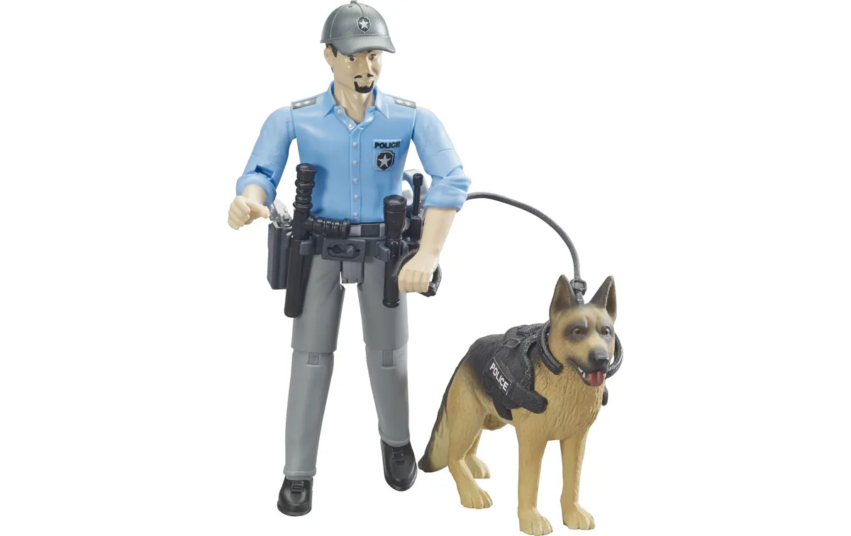 Bruder Spielwaren Spielzeugfigur Polizist mit Hund