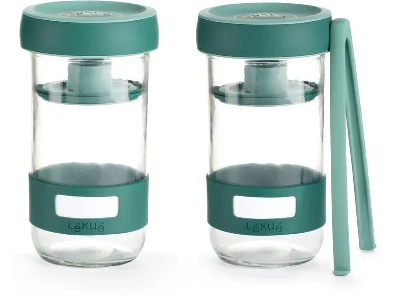 Lékué Fermentationsglas 700 ml, Glas, Blau, 2 Stück