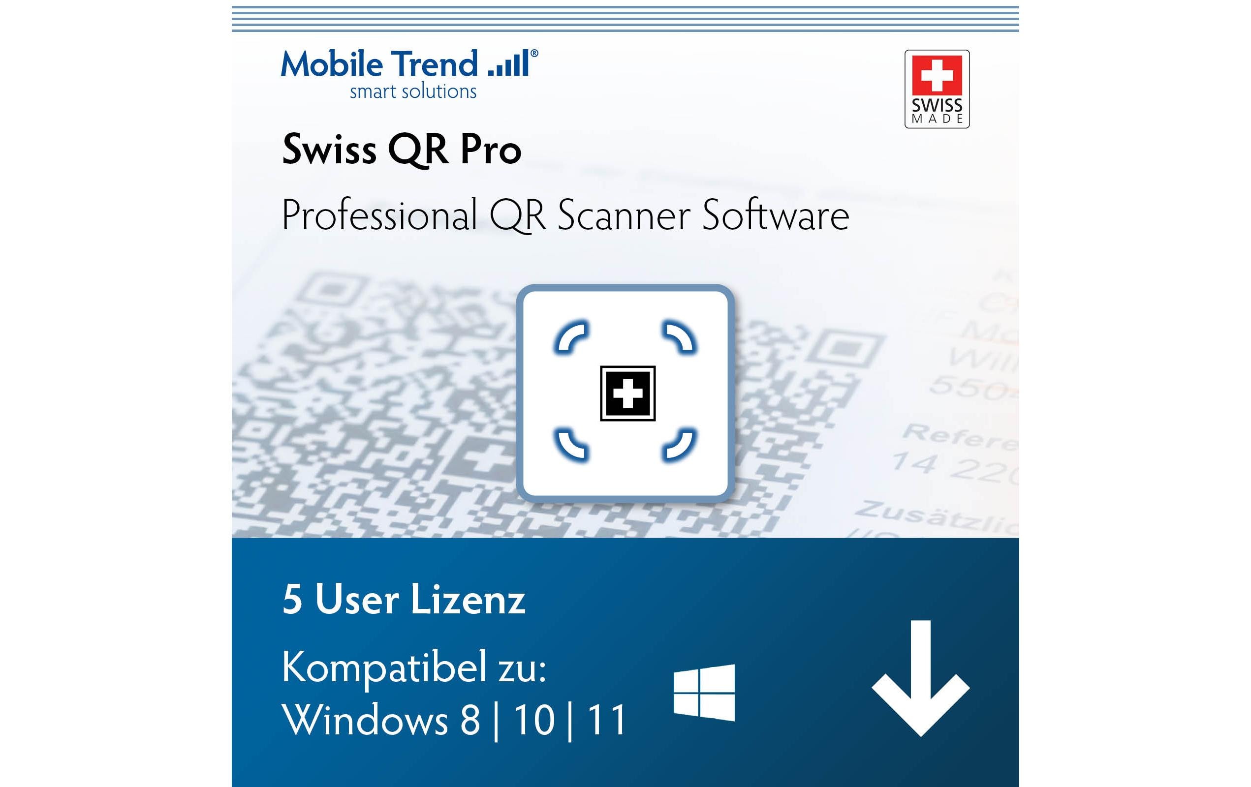 Mobiletrend Swiss QR Scanner Pro ESD, Vollversion, 5 User, DE/FR/EN/IT