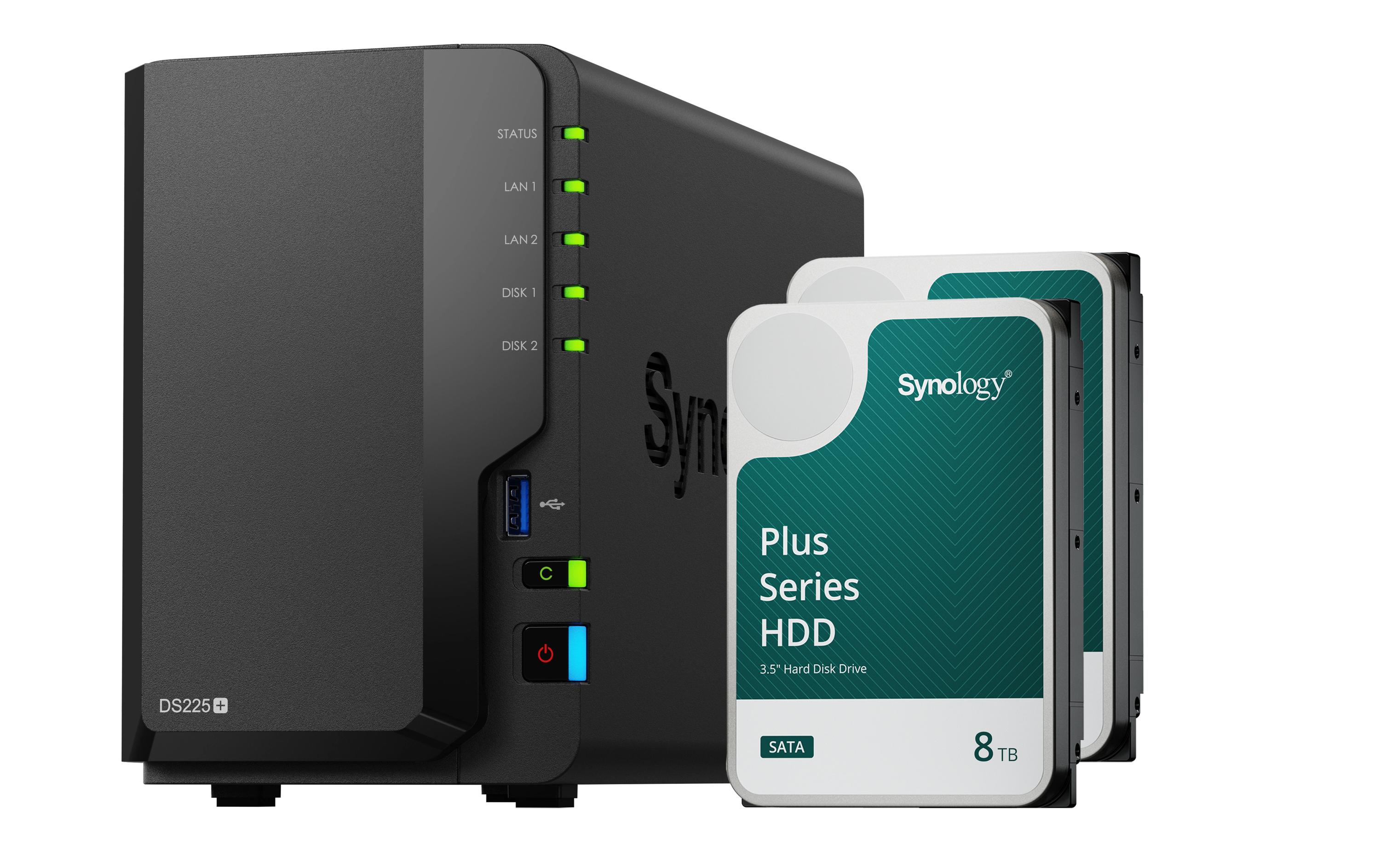 Synology NAS DiskStation DS225+ 2-bay HDD 16 TB