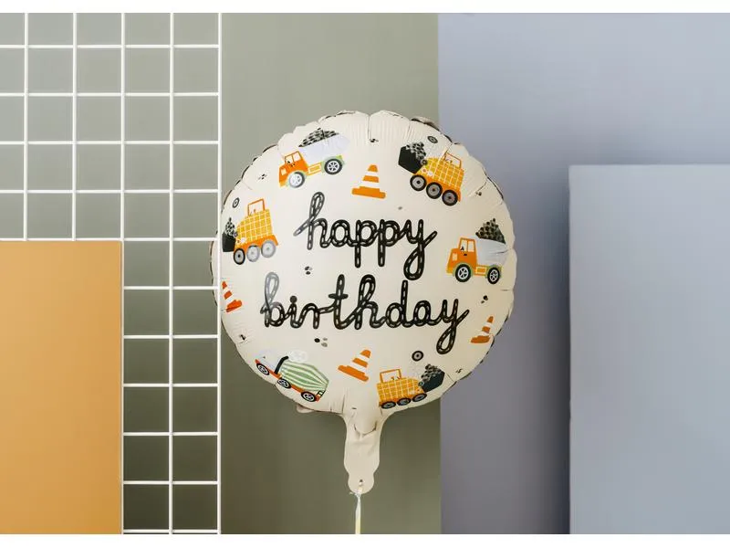Partydeco Folienballon Baufahrzeuge 45 cm, Mehrfarbig Partydeco Folienballon Baufahrzeuge 45 cm, Mehrfarbig