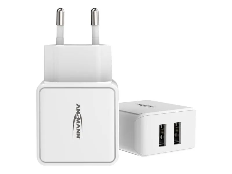 Ansmann USB-Wandladegerät Home Charger HC212, 12W, 2x USB, Weiss Ansmann USB-Wandladegerät Home Charger HC212, 12W, 2x USB, Weiss