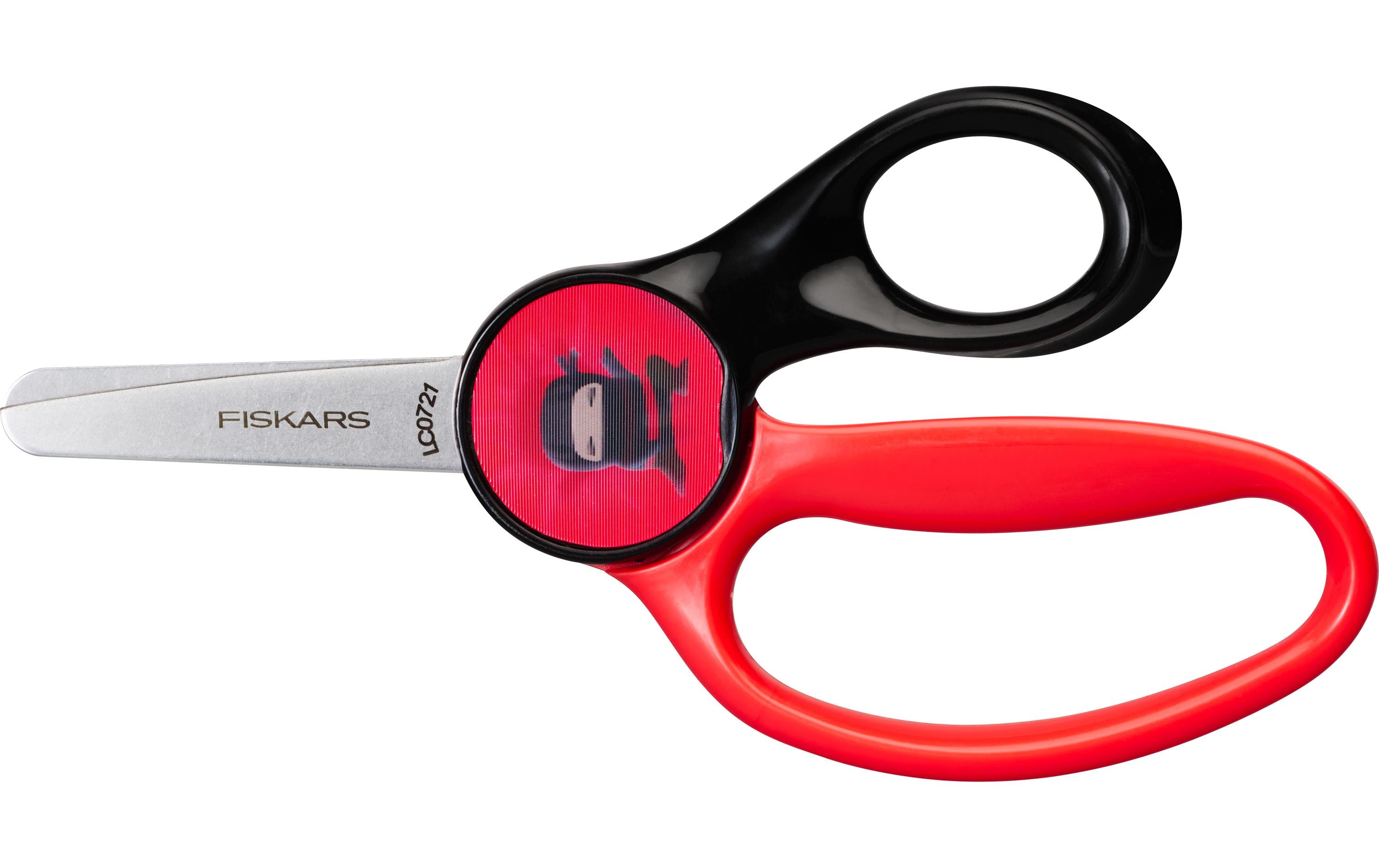 Fiskars Kinderschere Ninja 13 cm, Edelstahl, Rechtshänder