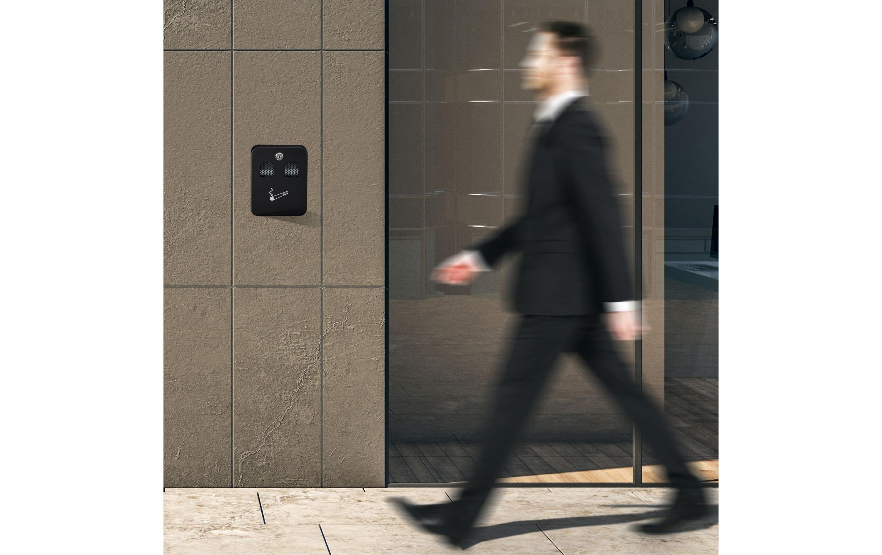 relaxdays Wandascher für aussen Schwarz/Silber