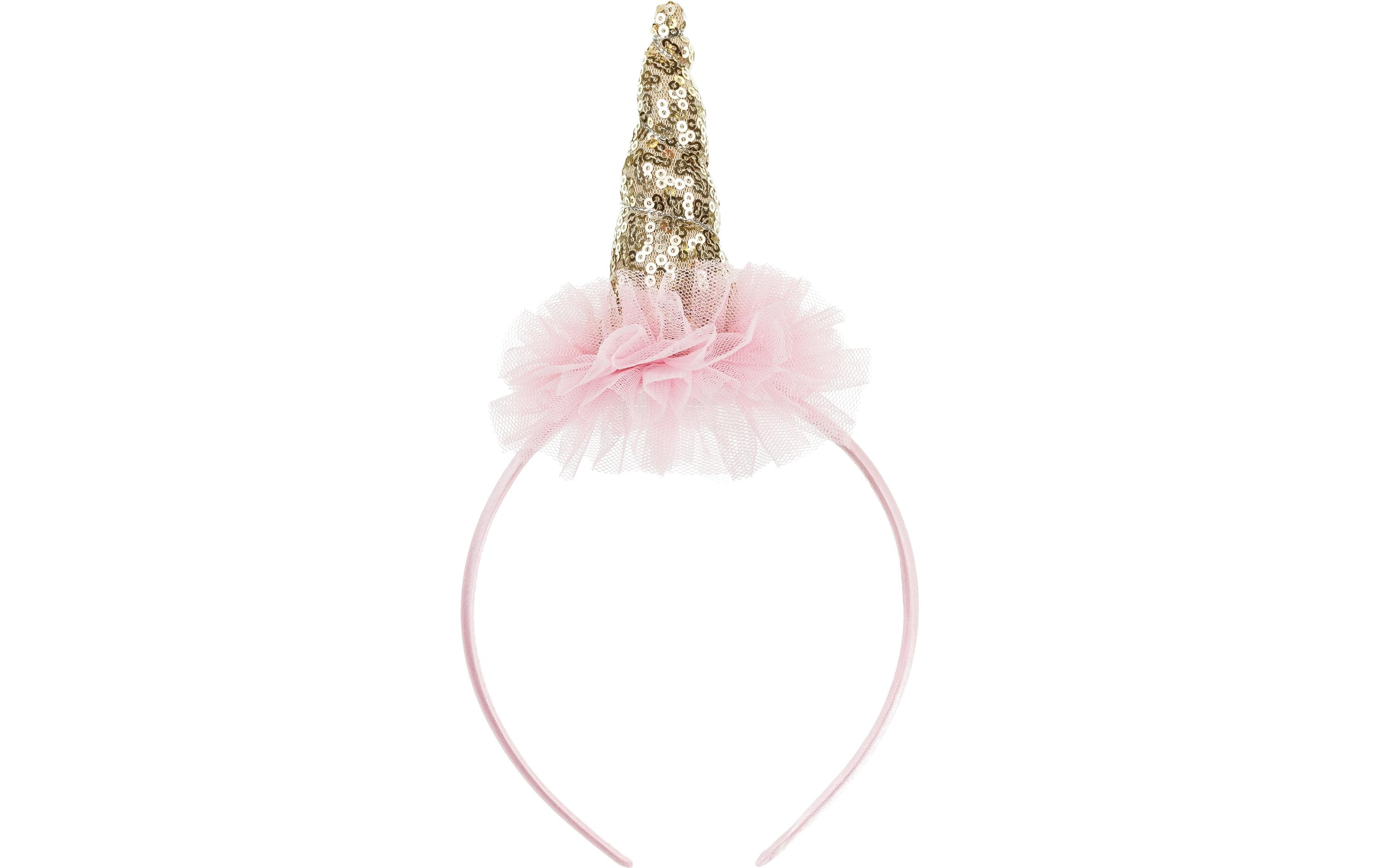 Partydeco Haarreif Einhorn 11 x 25 cm, Rosa/Gold