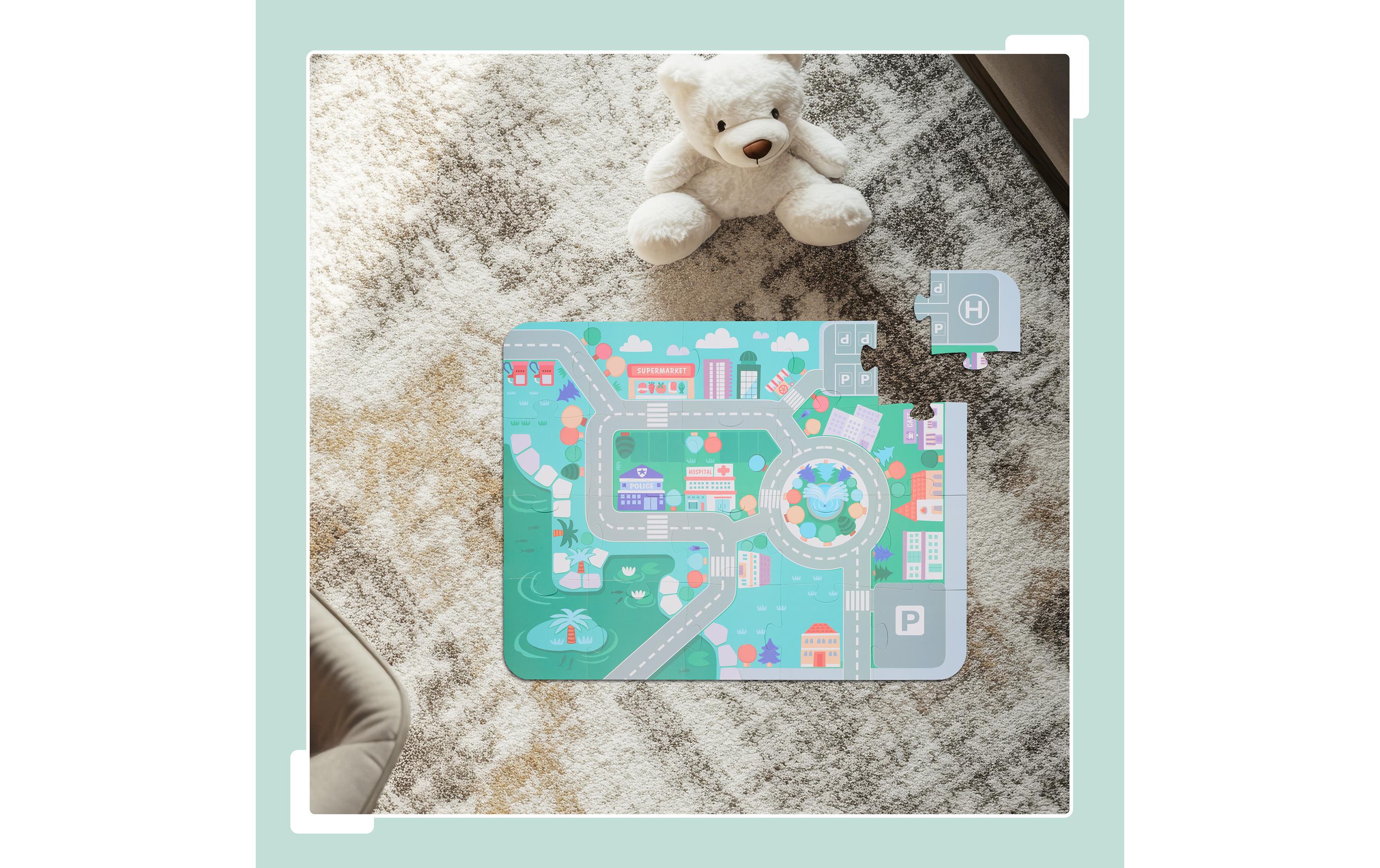 relaxdays Holzbausteine Stadt im Set