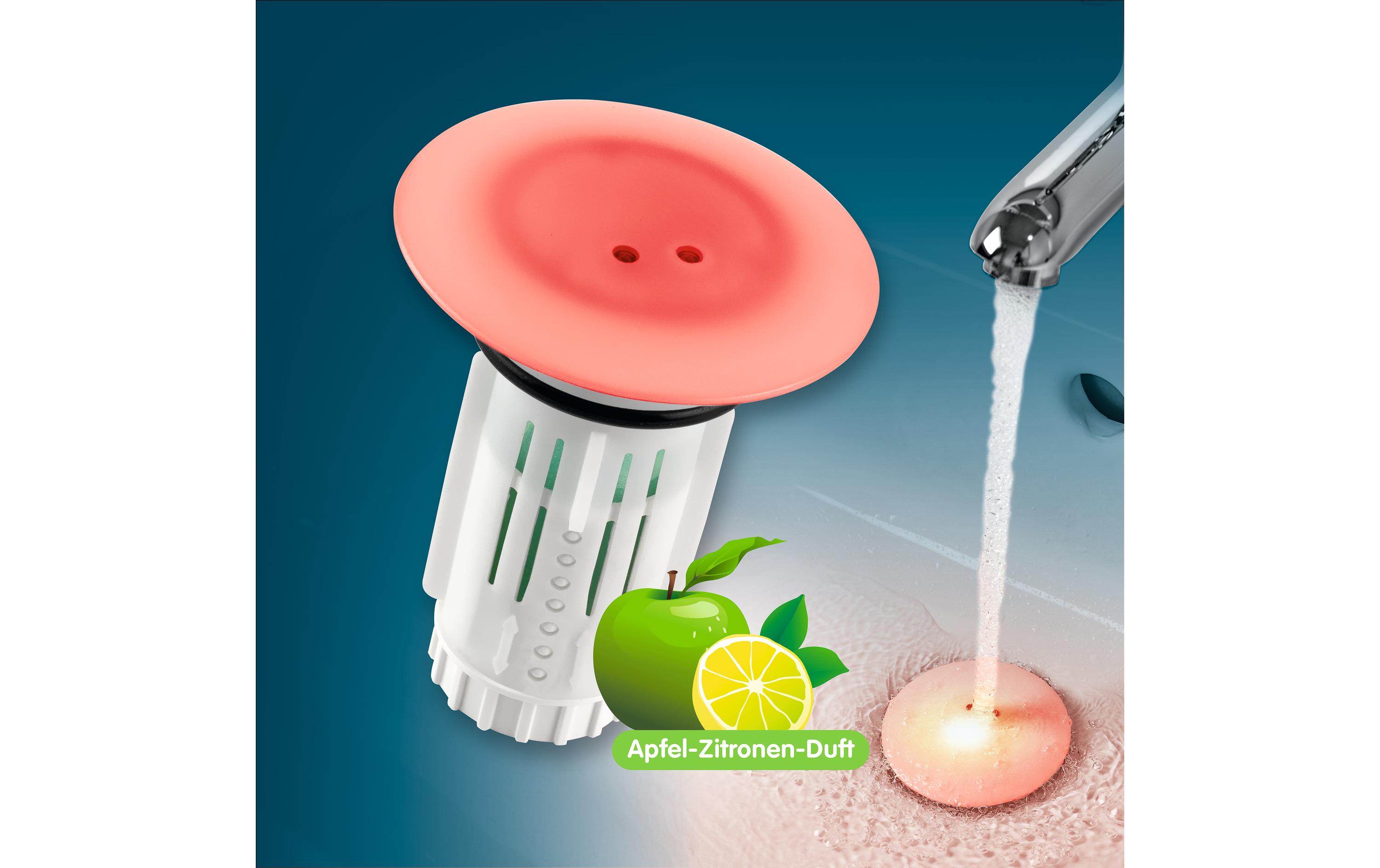 Abfluss-Fee LED-Abflussstopfen Weiss/Chrom mit Duftstein