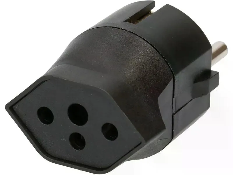 Max Hauri Fixadapter Schuko auf T13, Schwarz
