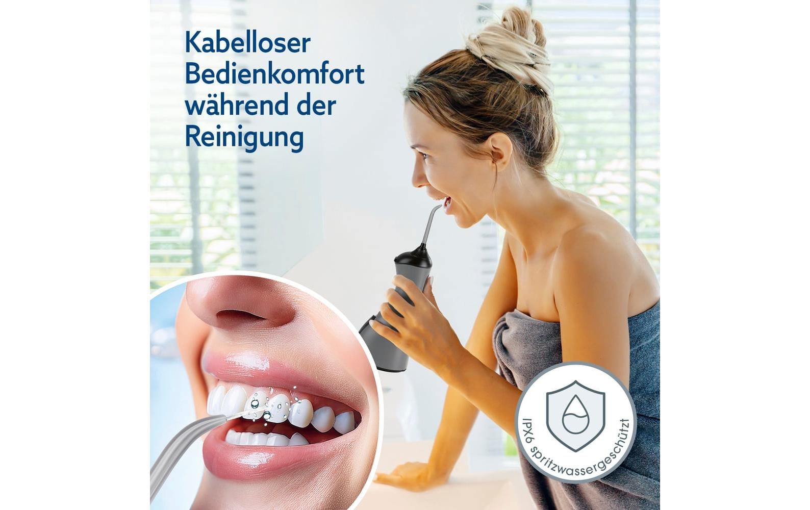 VITALmaxx Munddusche mit 8 Aufsätzen, Anthrazit