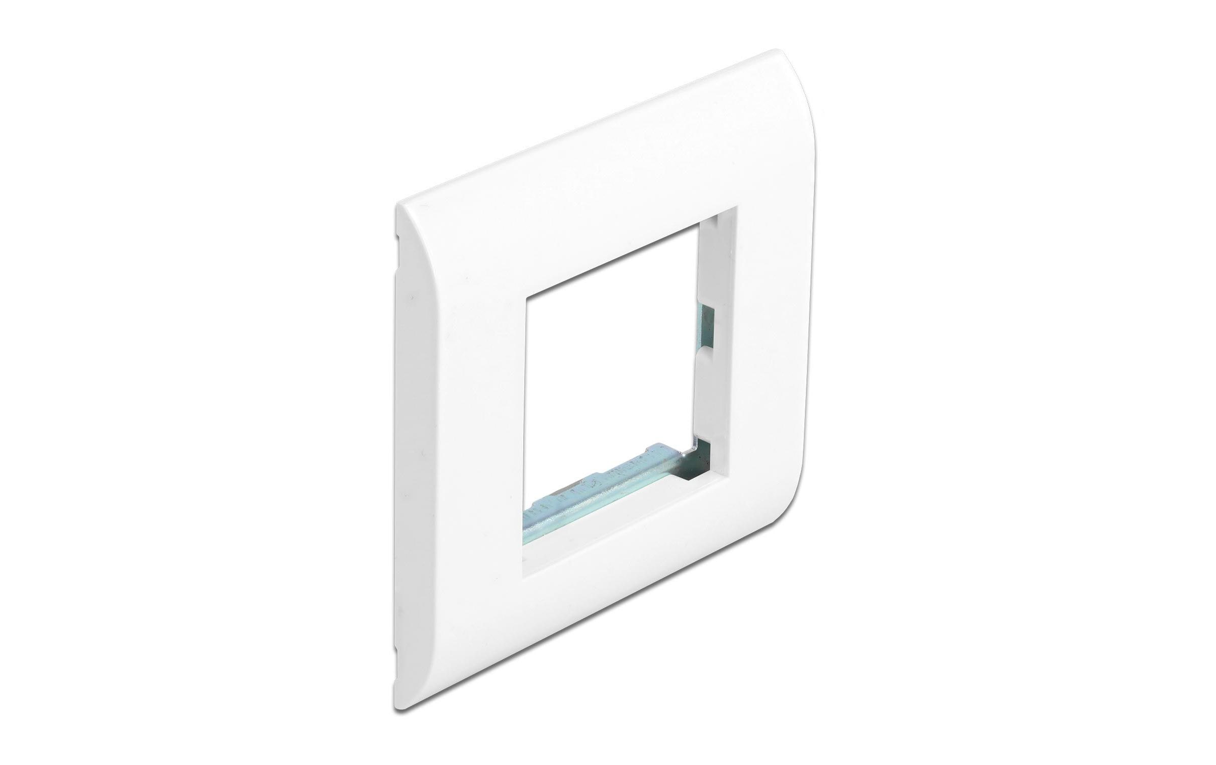 Delock Easy 45 Modulträger mit Abdeckrahmen 80 x 80 mm, Weiss Delock Easy 45 Modulträger mit Abdeckrahmen 80 x 80 mm, Weiss
