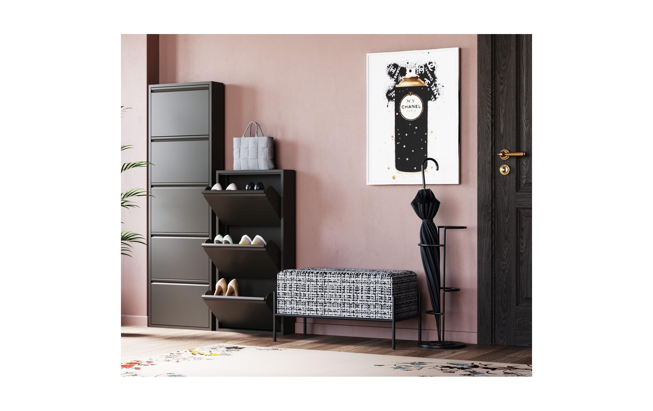 Kare Schuhschrank Caruso 3-er, 50 x 103 cm, Schwarz