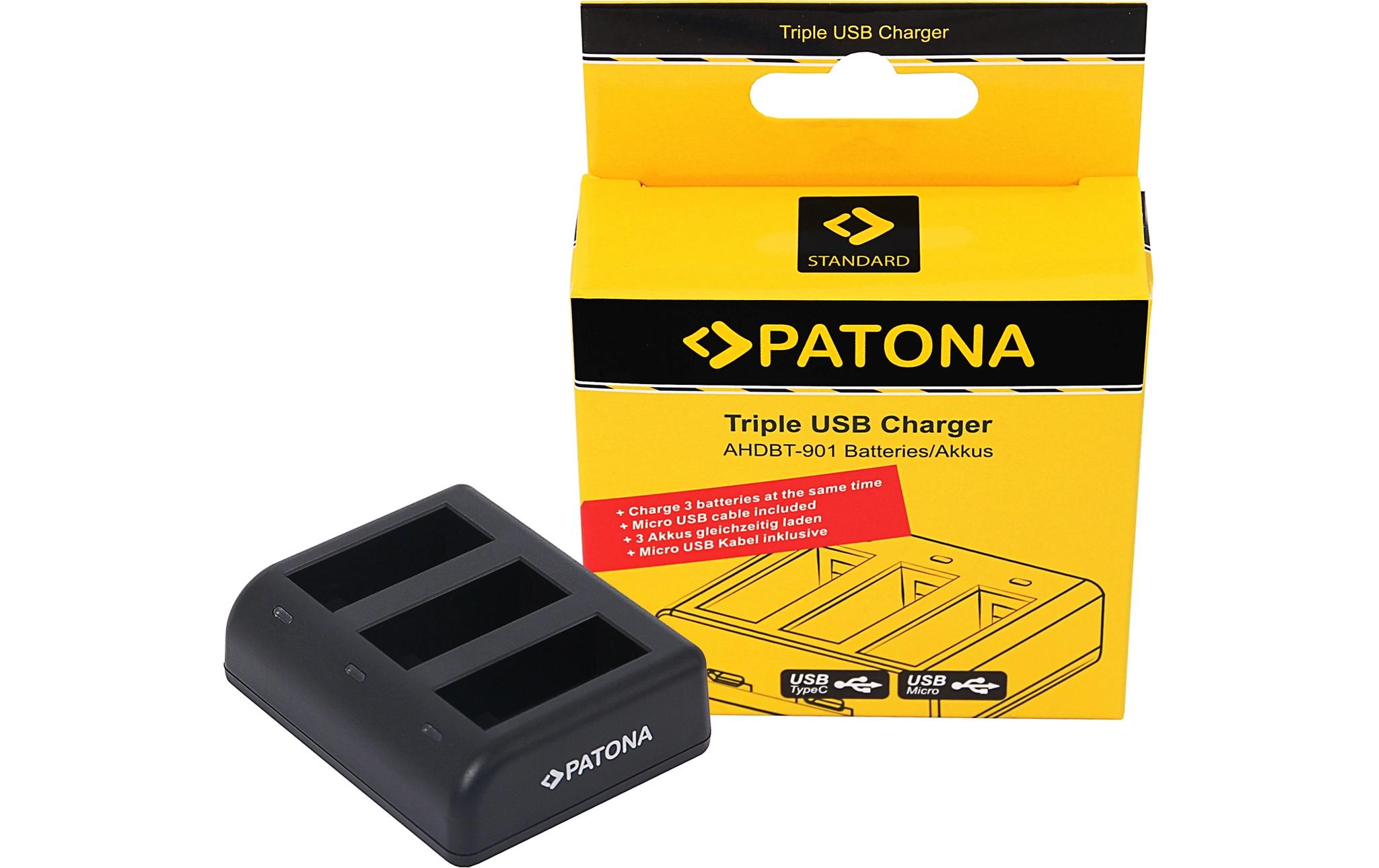 Patona Ladegerät für GoPro Hero 9, Hero 10 und Hero 11