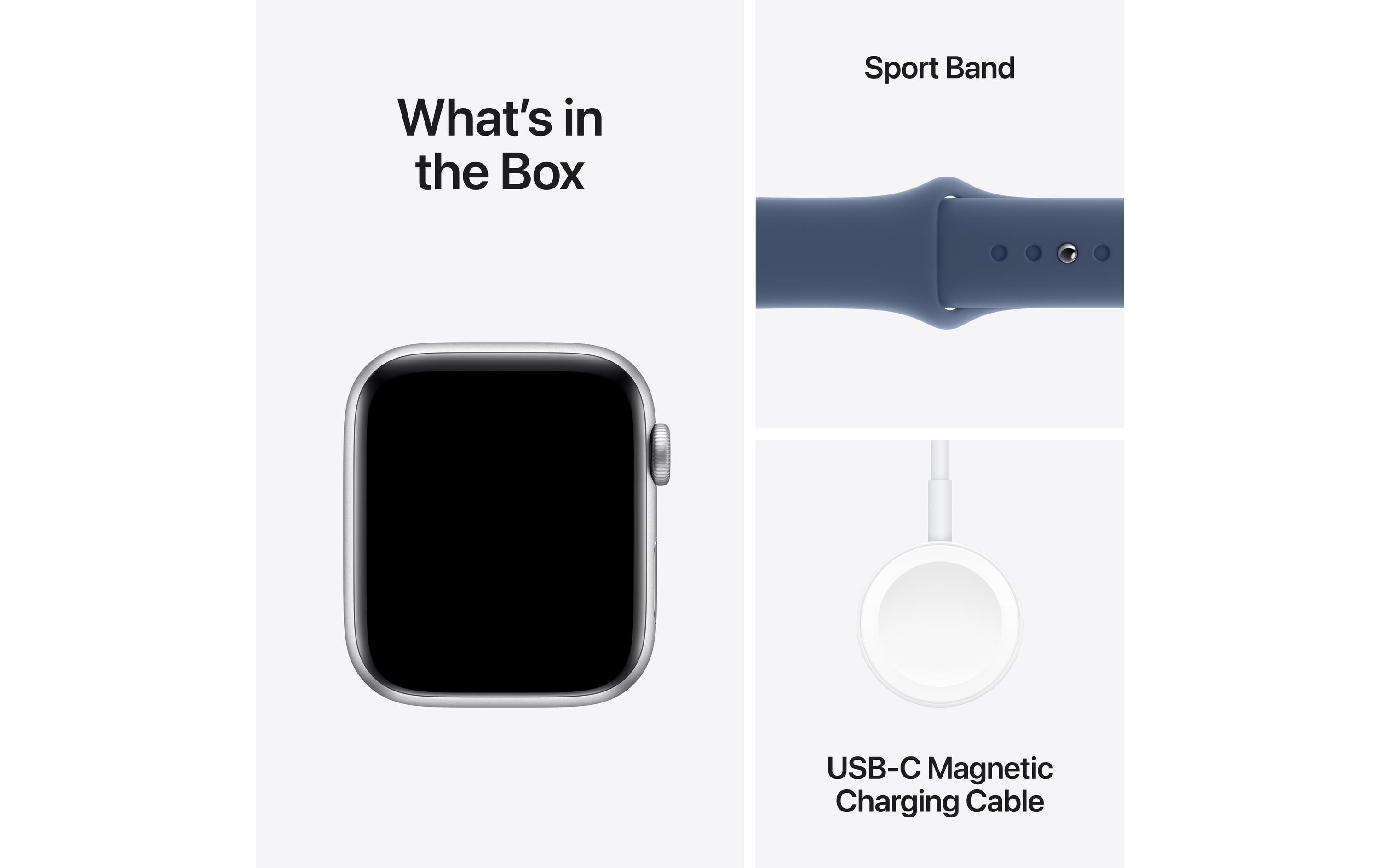 Apple Watch SE 2024 44 mm LTE Silver Denim Sport Band S/M