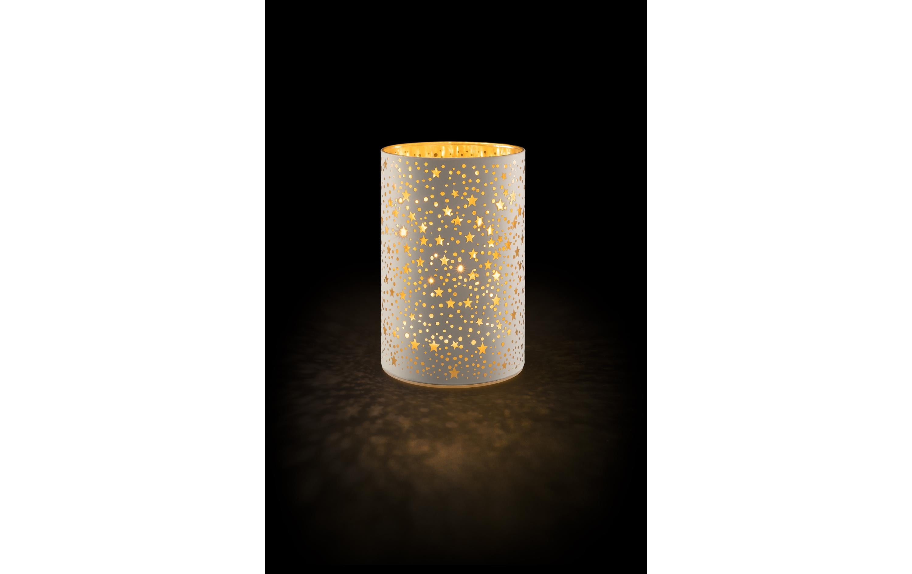 STT Windlicht Stars S, 14 cm, Weiss