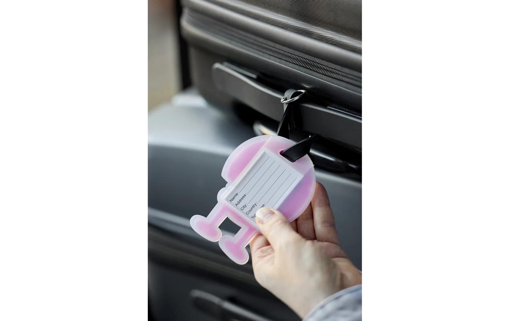 Hoptimist Kofferlabel Pink/Schwarz