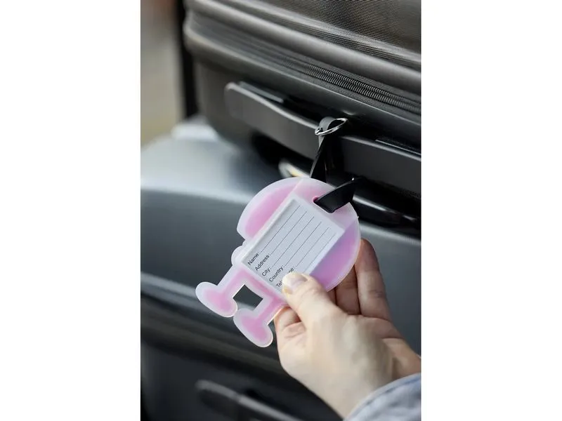 Hoptimist Kofferlabel Pink/Schwarz