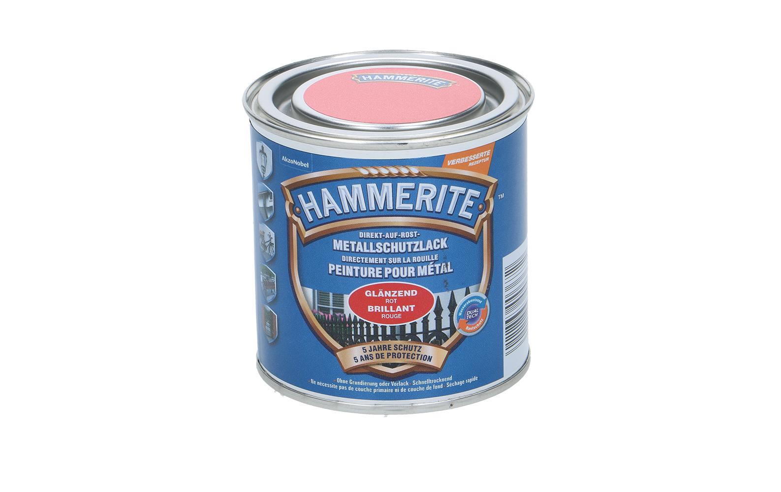 Hammerite Metall-Schutzlack HG Rot, 250 ml