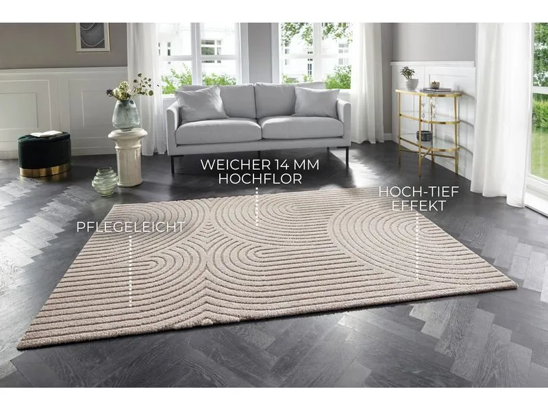 Elle Decoration Teppich Panglao 160 cm x 230 cm, Cream