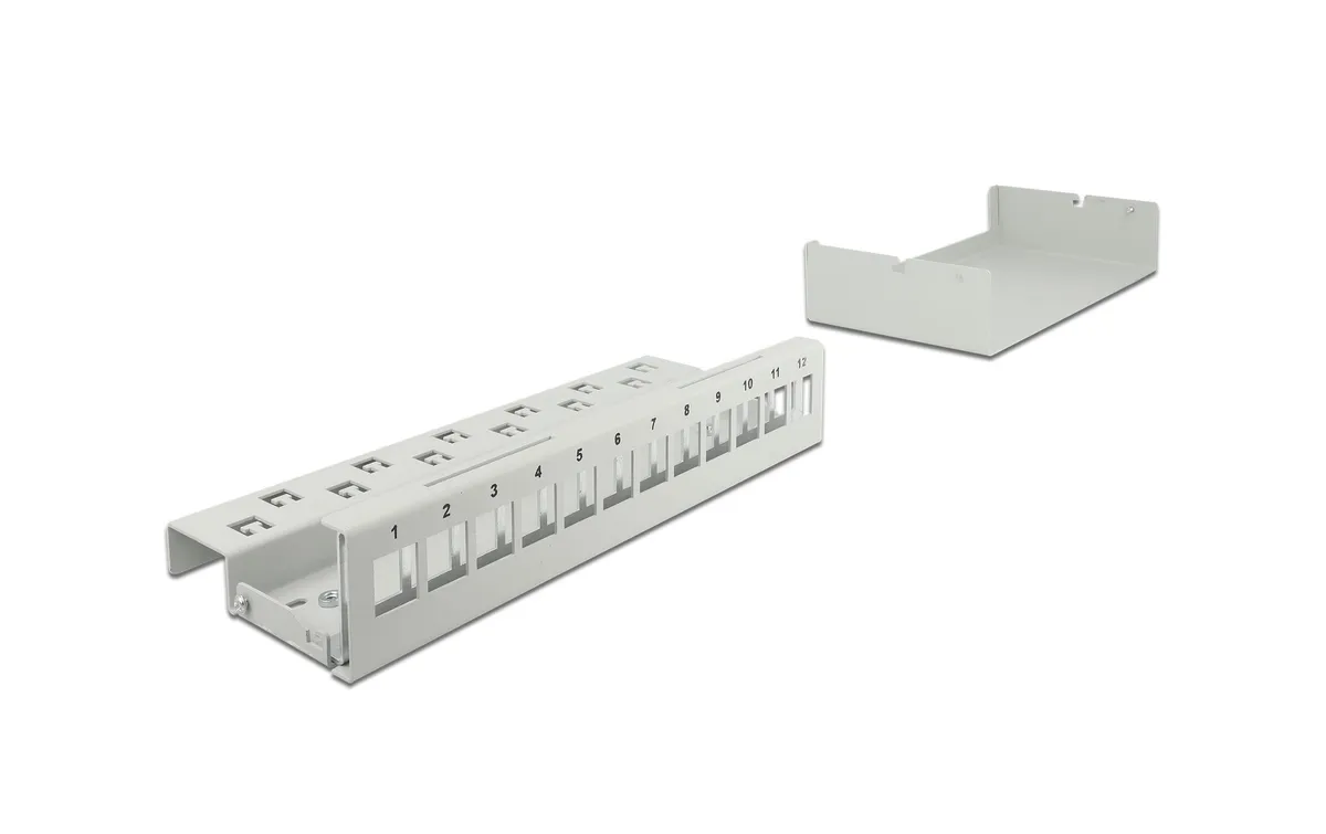 Delock Gehäuse Keystone Patchpanel 12 Port grau Delock Gehäuse Keystone Patchpanel 12 Port grau