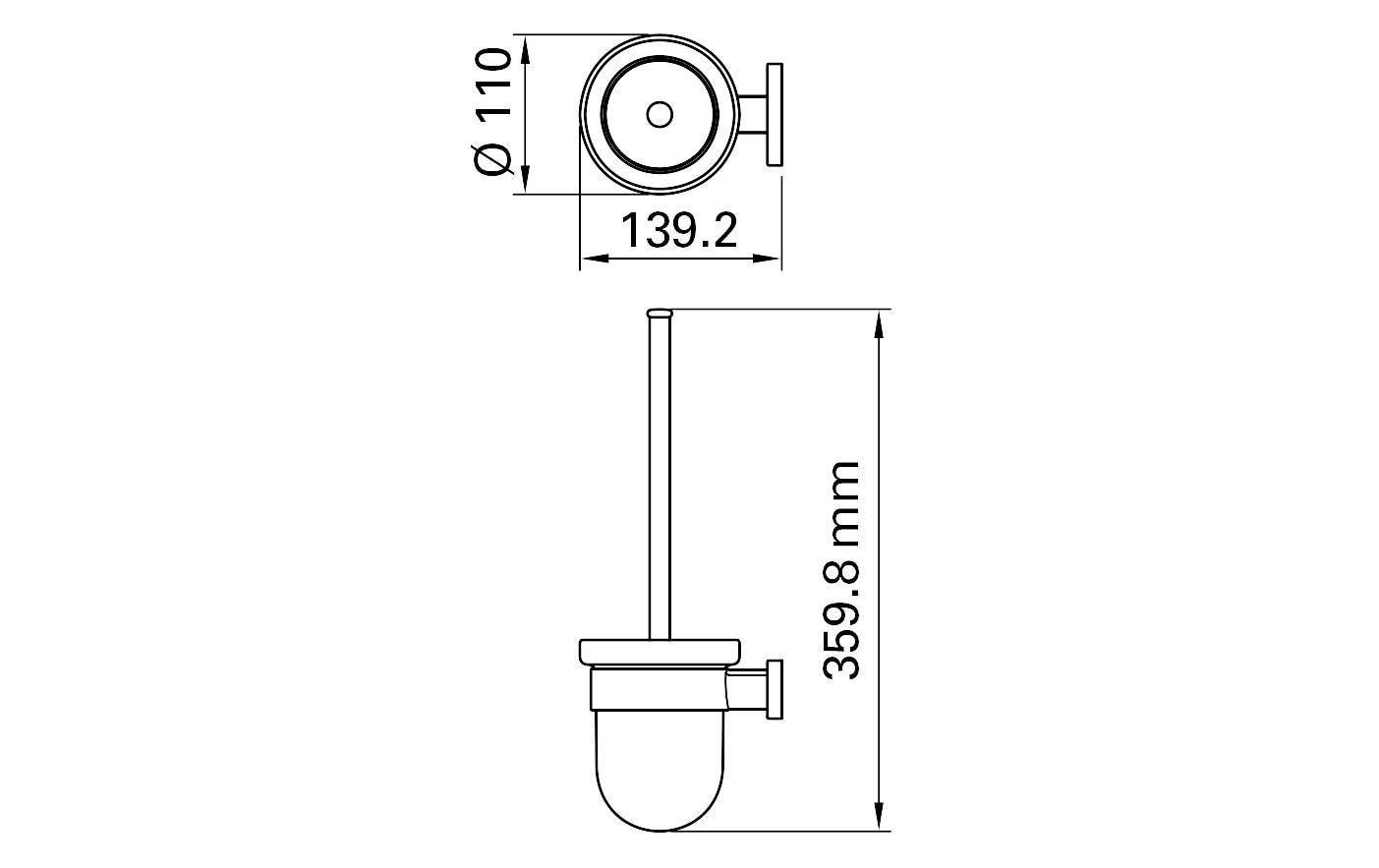 BIASCA Toilettenbürste 11 x 13.9 x 35.6 cm verchromt BIASCA Toilettenbürste 11 x 13.9 x 35.6 cm verchromt
