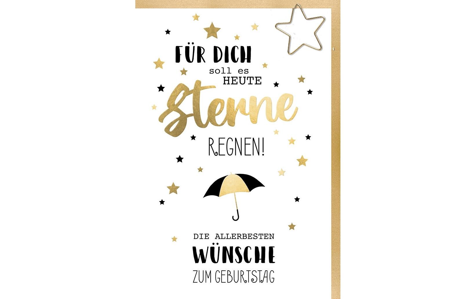 Braun + Company Geburtstagskarte Sterne Regen 11.5 x 17 cm