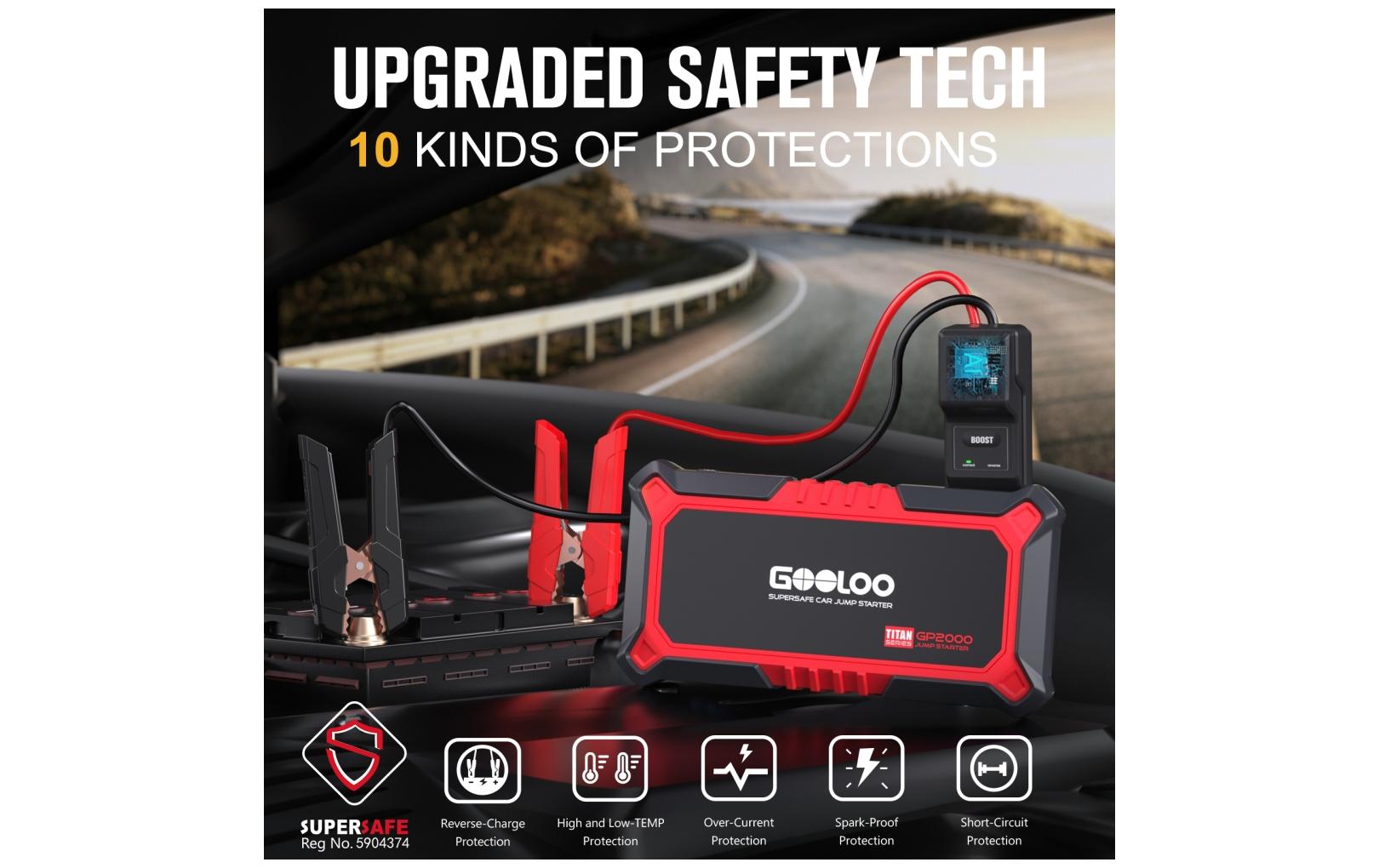 Gooloo Starterbatterie GP2000 12 V, 2000A