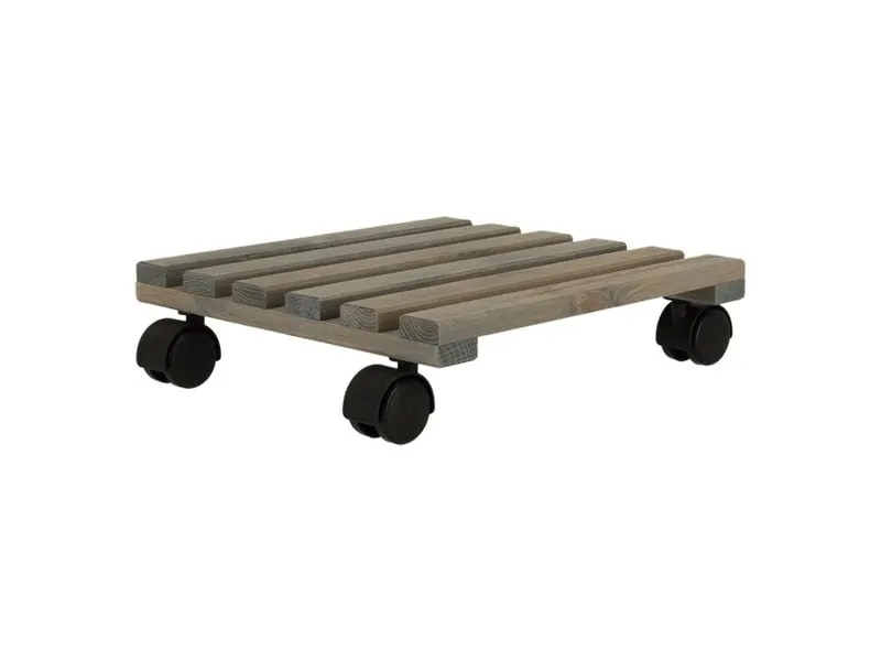 Esschert Design Rolleruntersetzer Quadratisch L Grau/Schwarz