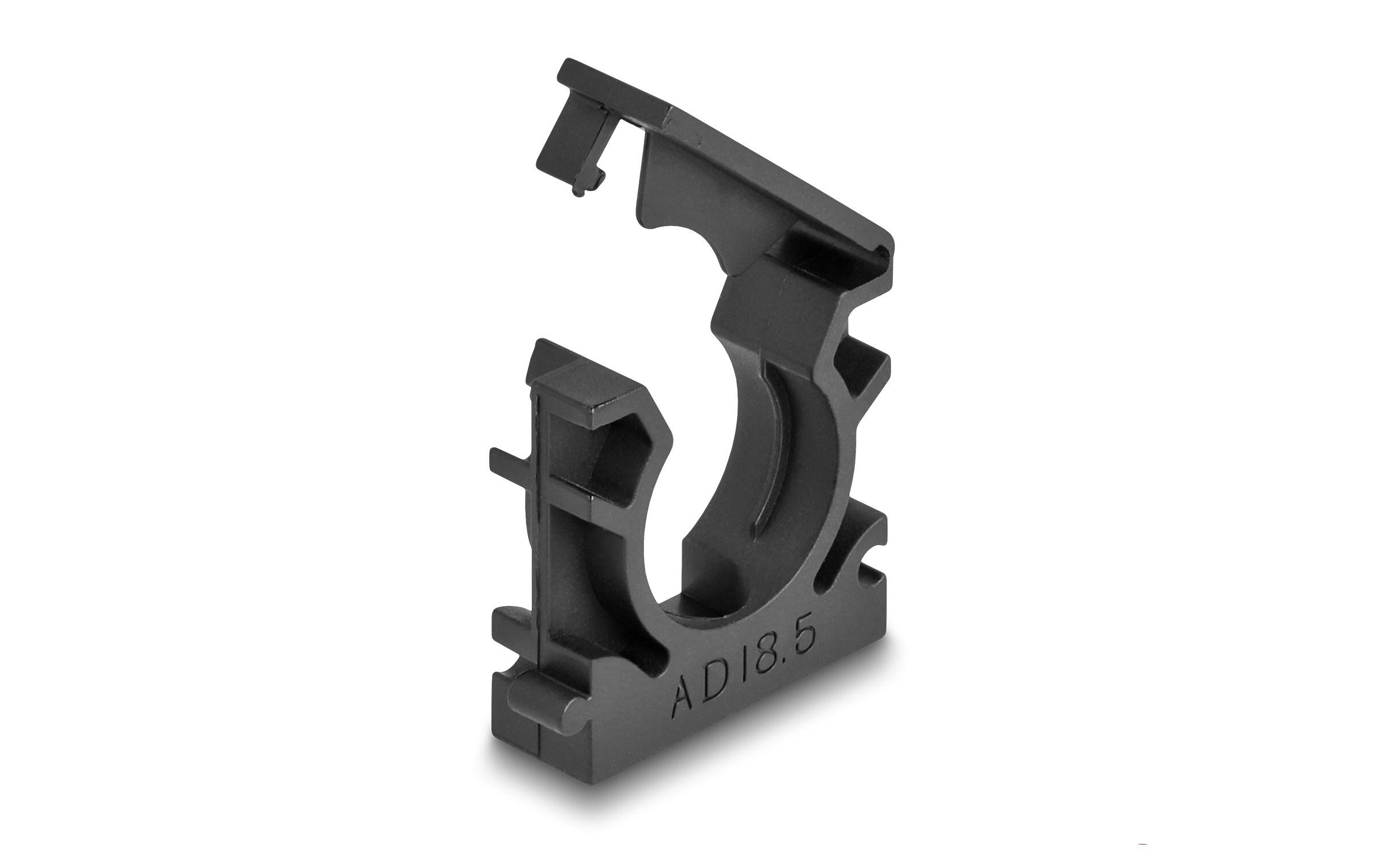 Delock Kabelschlauchhalter 18.5 mm, 8 Stück, Schwarz