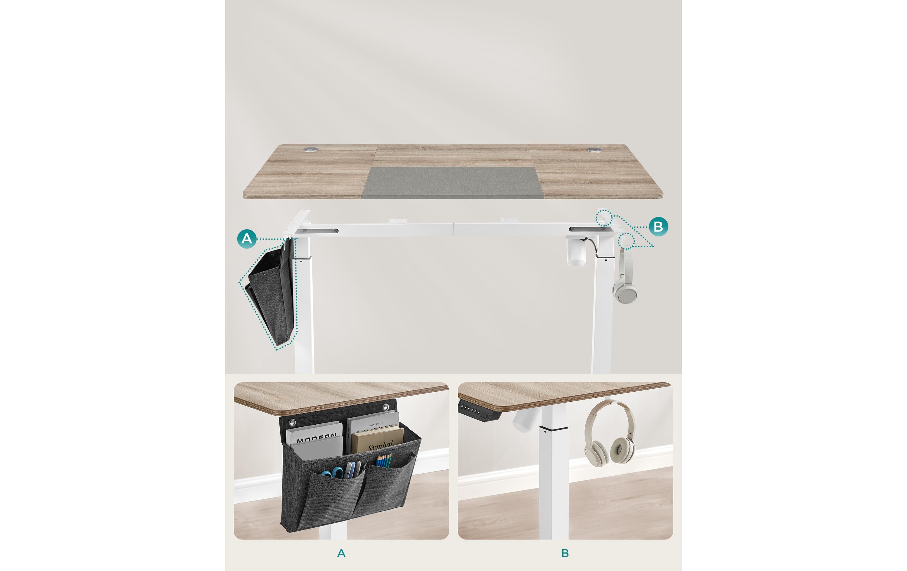 Songmics Stehtisch 140 x 60 cm, höhenverstellbar