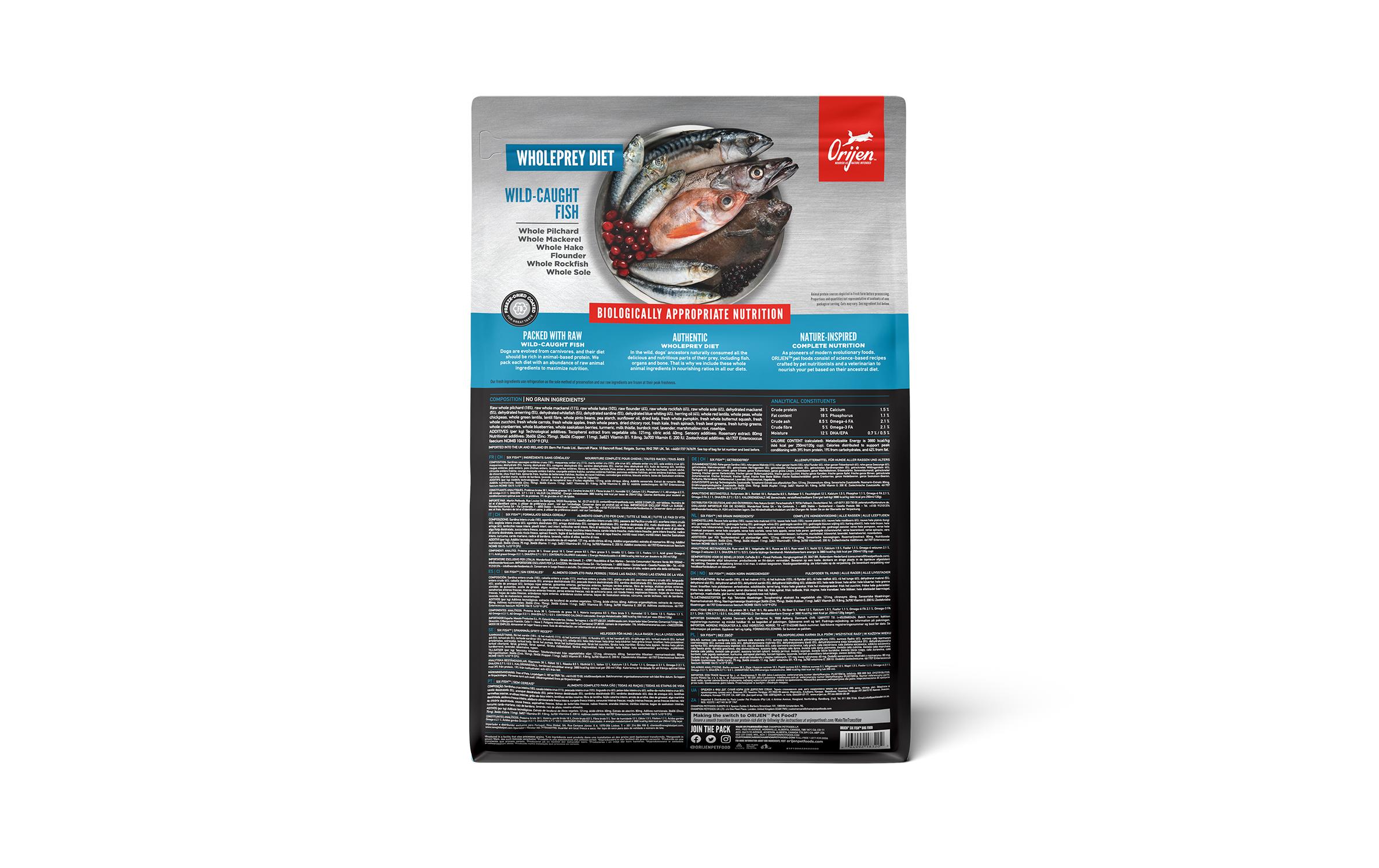 Orijen Trockenfutter Dog Six Fish 2 kg