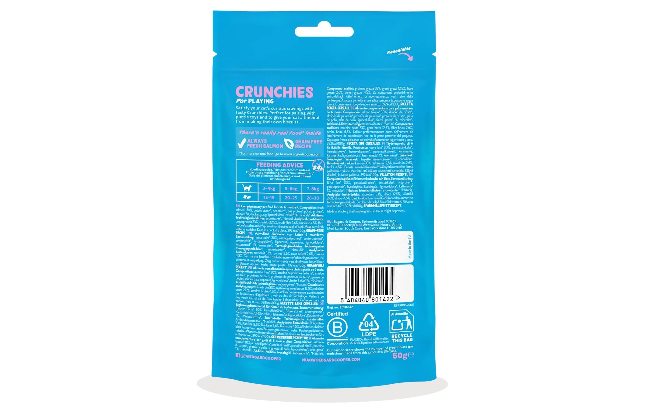 Edgard & Cooper Katzen-Snack Crunchies Lachs 50 g