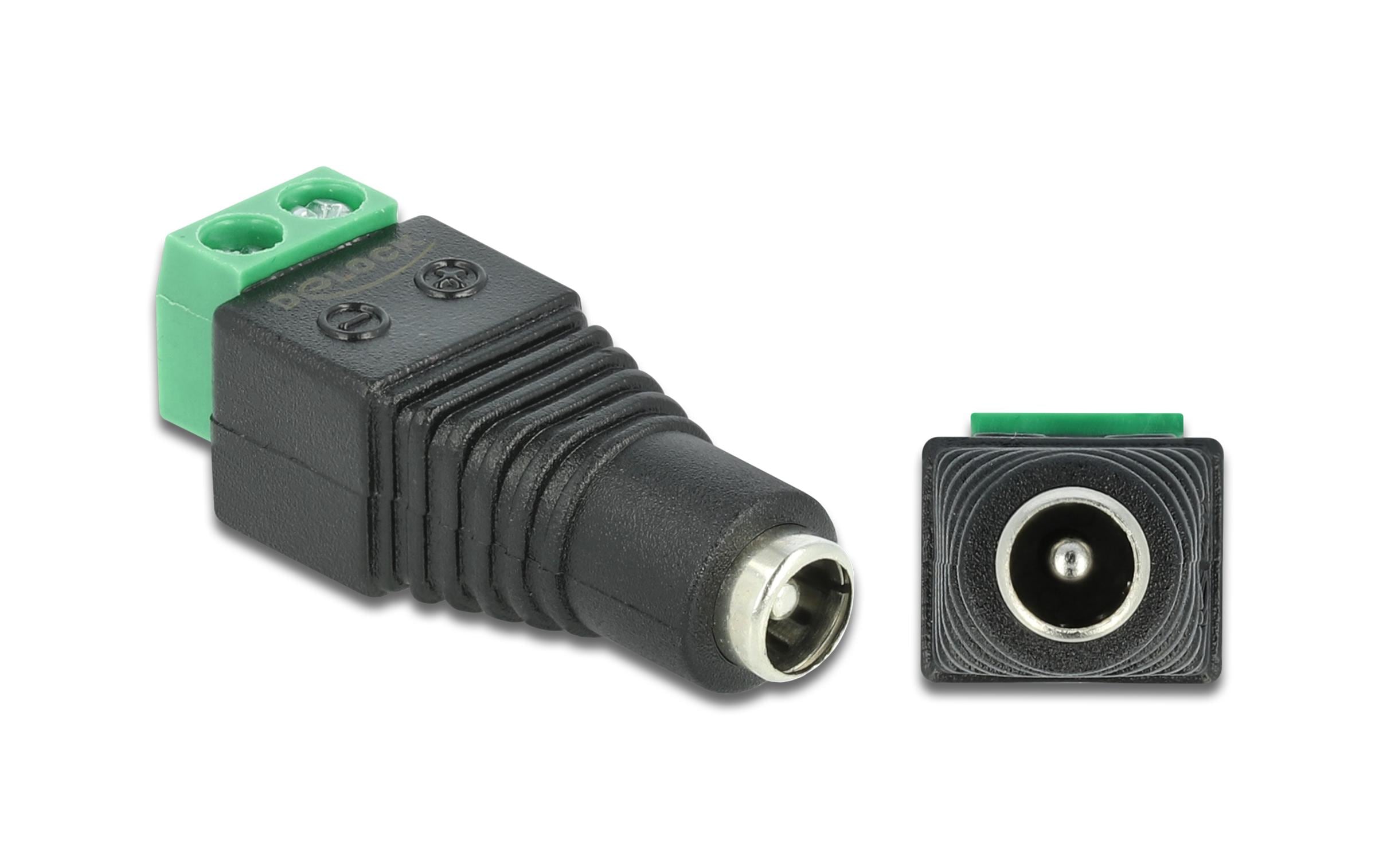 Delock Hohlstecker DC 5.5 x 2.1 mm Buchse > Terminalblock 2 Pin Delock Hohlstecker DC 5.5 x 2.1 mm Buchse > Terminalblock 2 Pin
