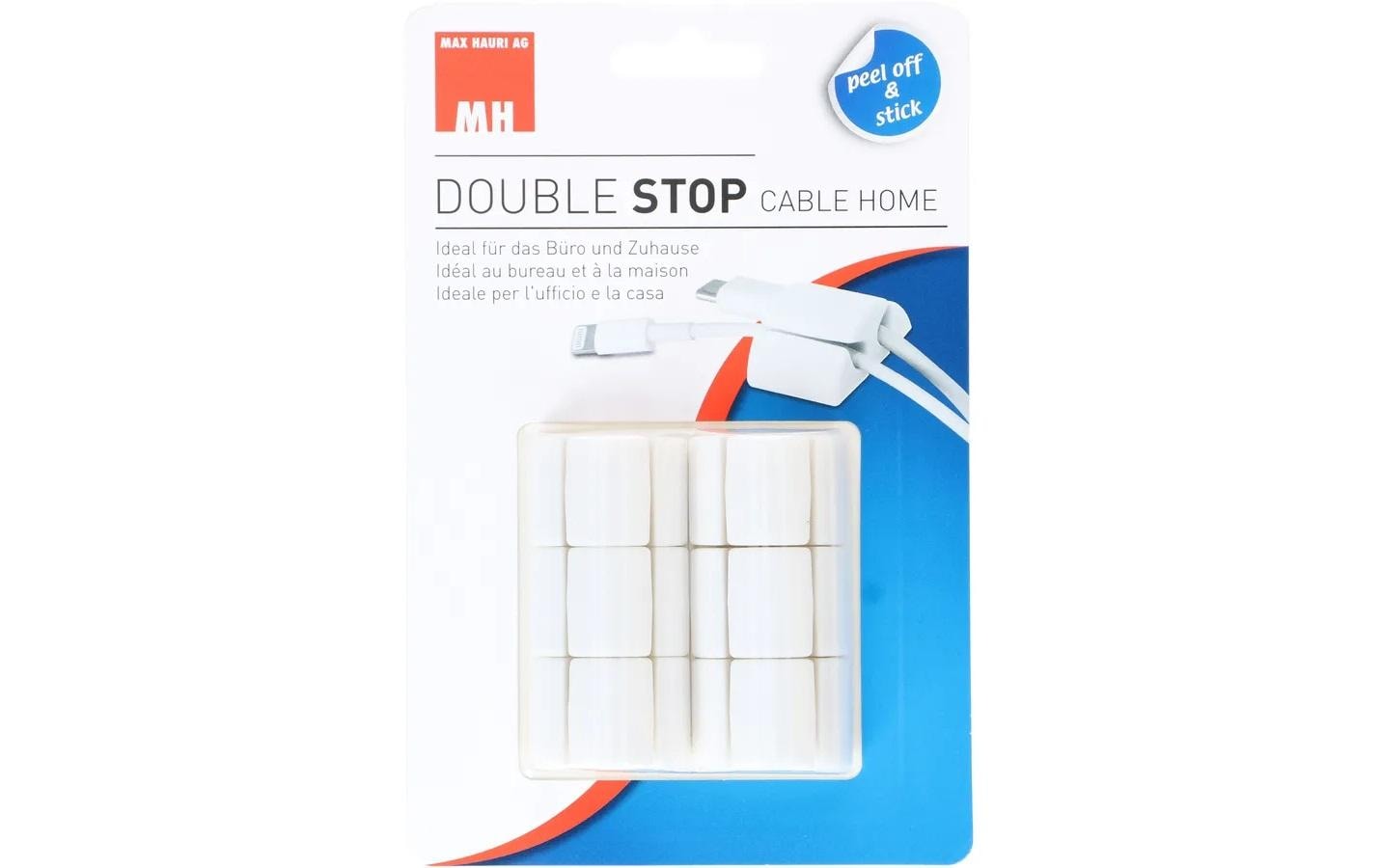 Max Hauri Kabel-Clip 2er, 6 Stück, Weiss Max Hauri Kabel-Clip 2er, 6 Stück, Weiss