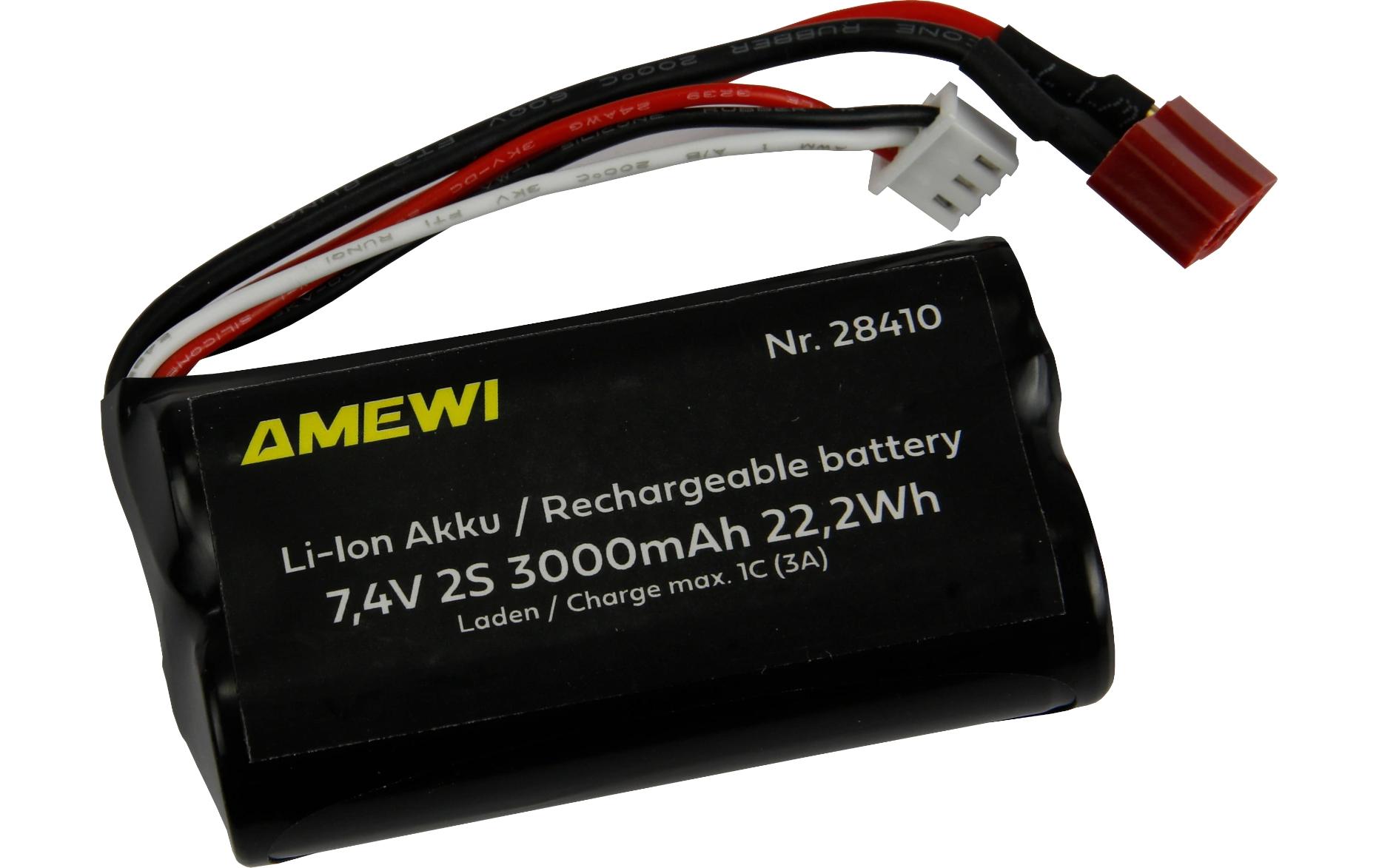 Amewi RC-Akku Li-Ion 2S 7.4 V 3000 mAh Deans Amewi RC-Akku Li-Ion 2S 7.4 V 3000 mAh Deans
