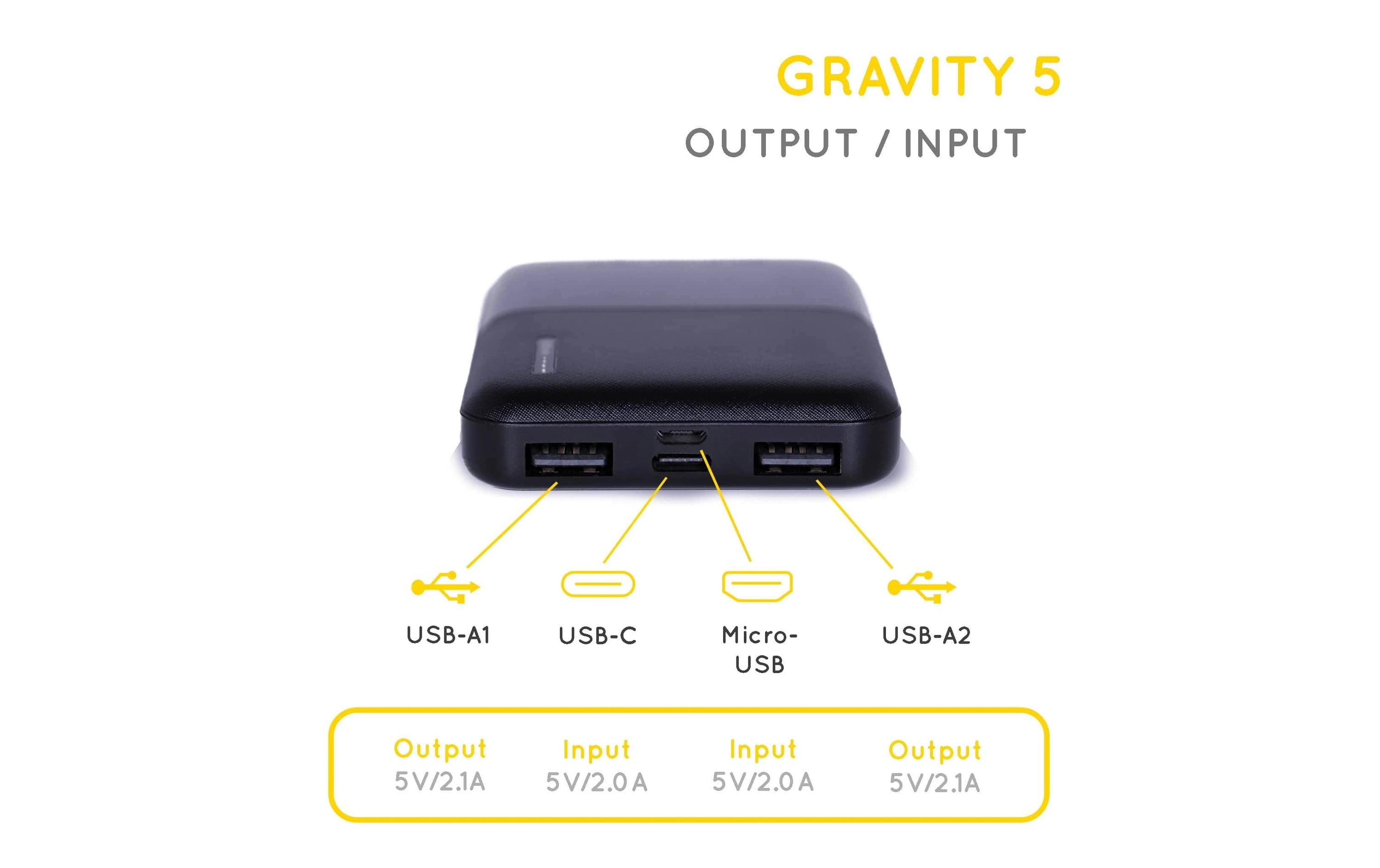 SunSlice Powerbank Gravity 5 - 5000 mAh SunSlice Powerbank Gravity 5 - 5000 mAh