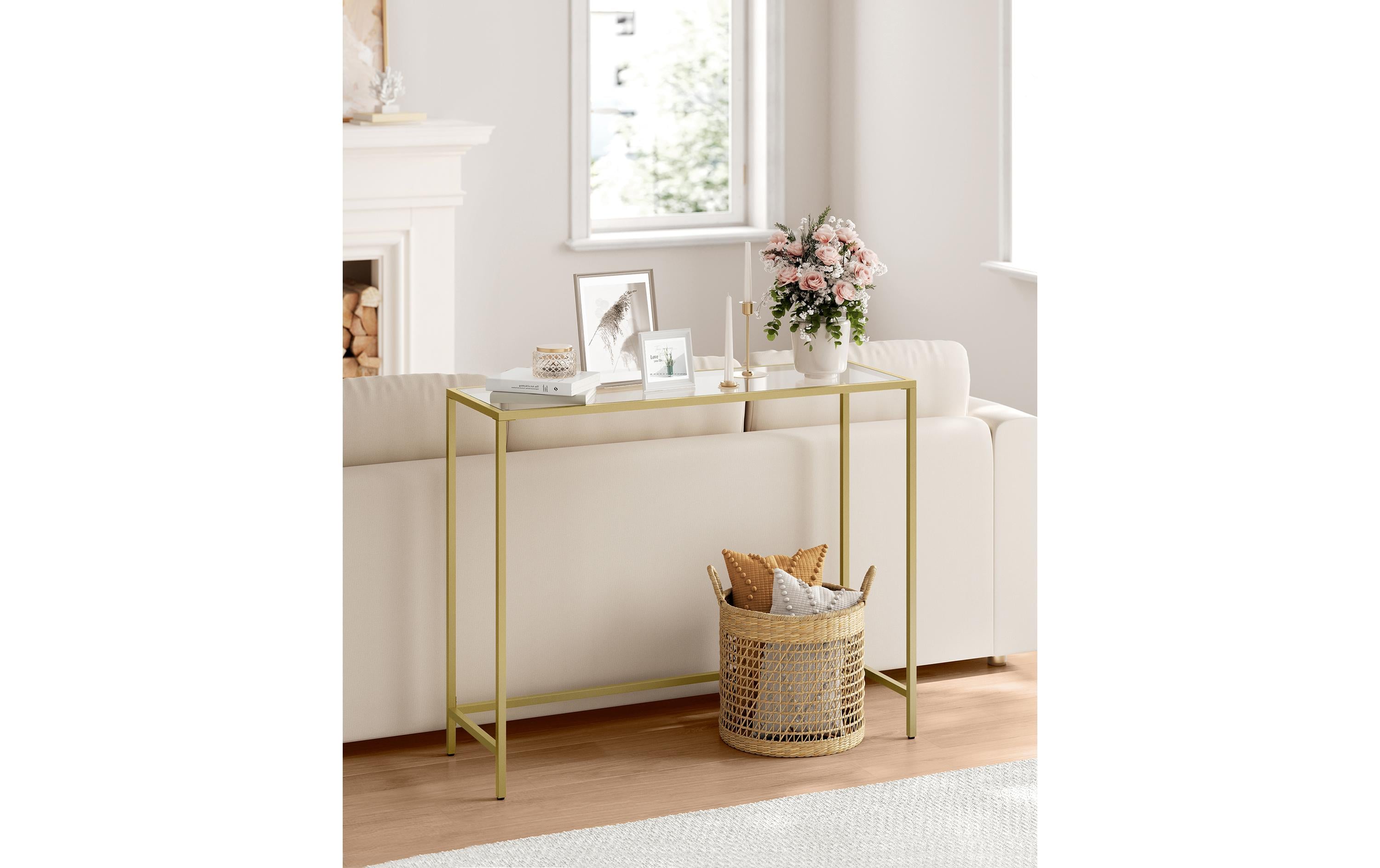 VASAGLE Konsolentisch 100.5 x 80 cm, Gold