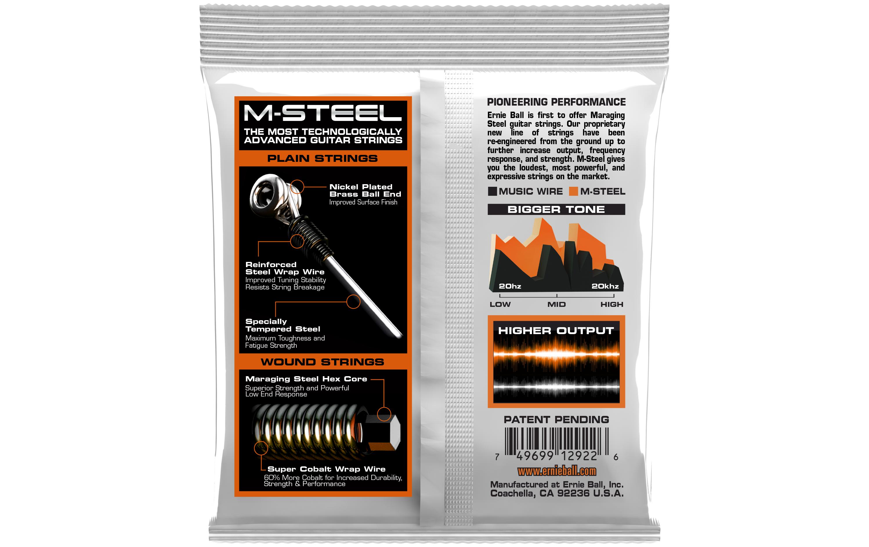 Ernie Ball Gitarrensaiten 2922 Slinky M-Steel – Hybrid 09-46