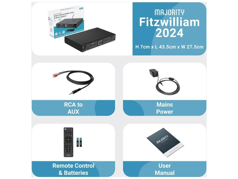 Majority Fitzwilliam 2024 DAB+ FM Bluetooth Spotify Connect Majority Fitzwilliam 2024 DAB+ FM Bluetooth Spotify Connect