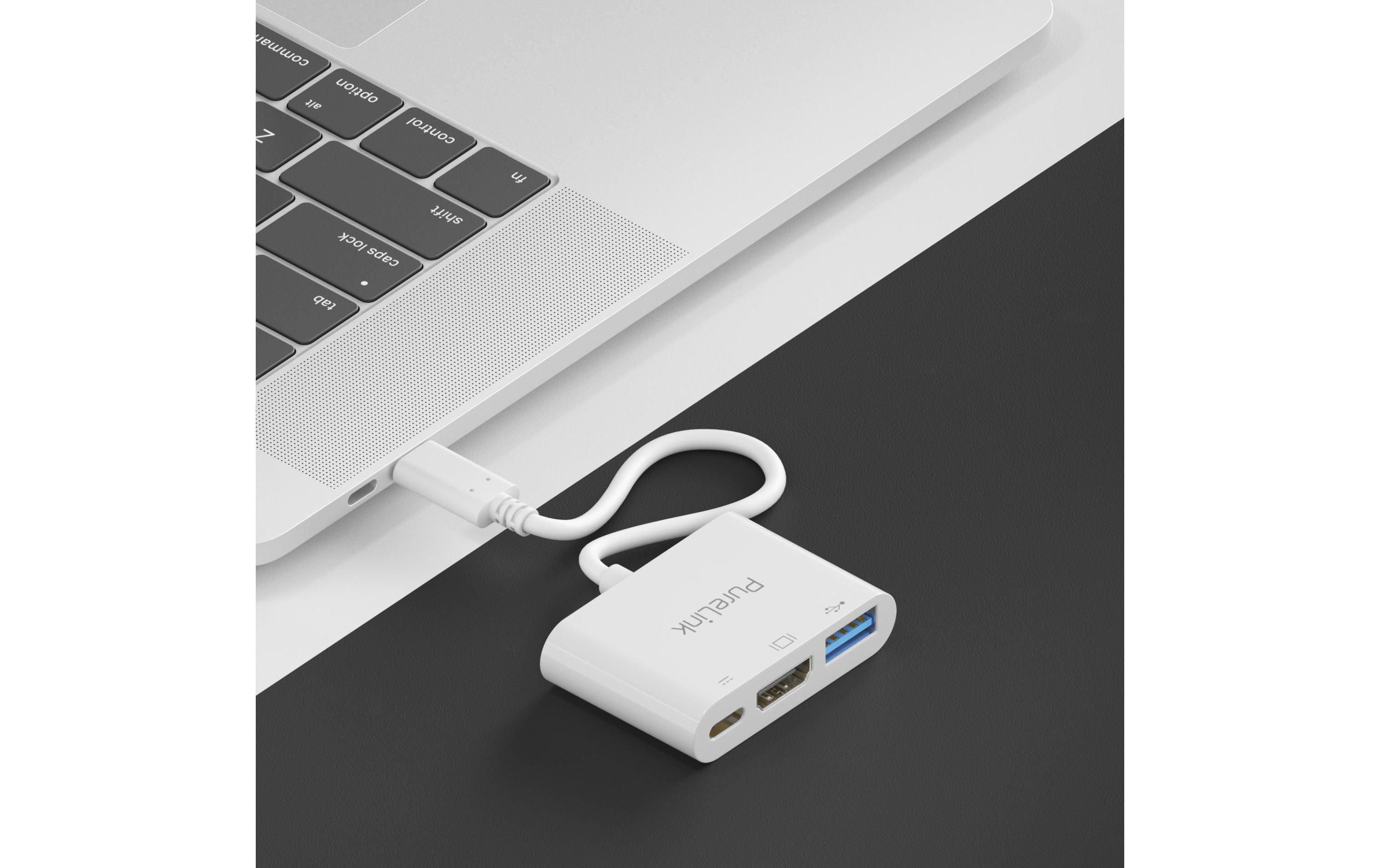 PureLink Multiport Adapter IS270 USB-C - HDMI & USB-A3.1, weiss