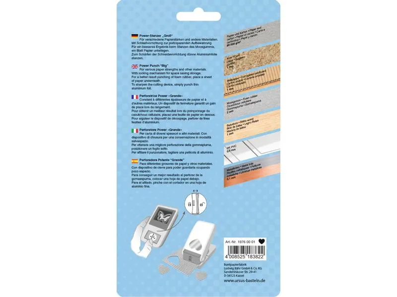 URSUS Motivstanzer Power Herz, 3.81 cm