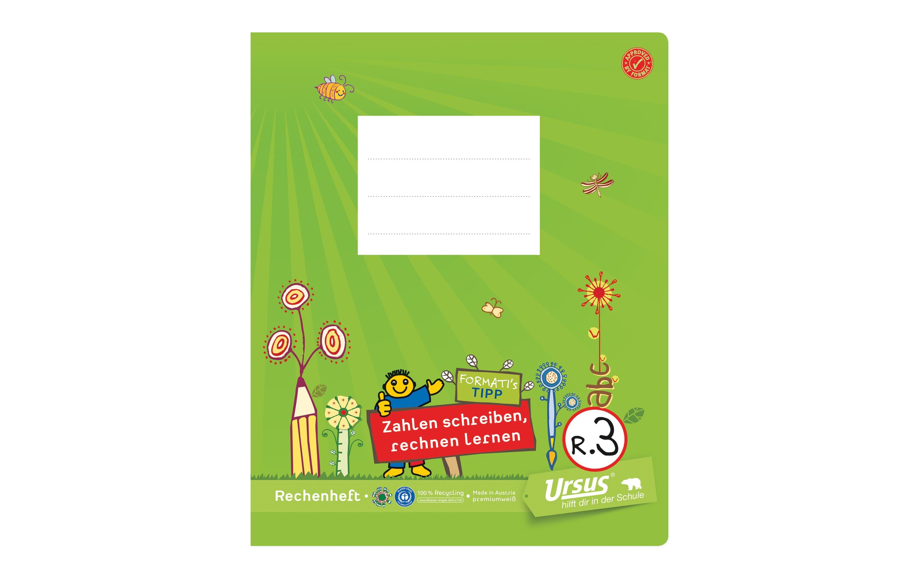 Formati Schulheft R.3 19.5 x 24 cm quart, Kariert, Grün Formati Schulheft R.3 19.5 x 24 cm quart, Kariert, Grün