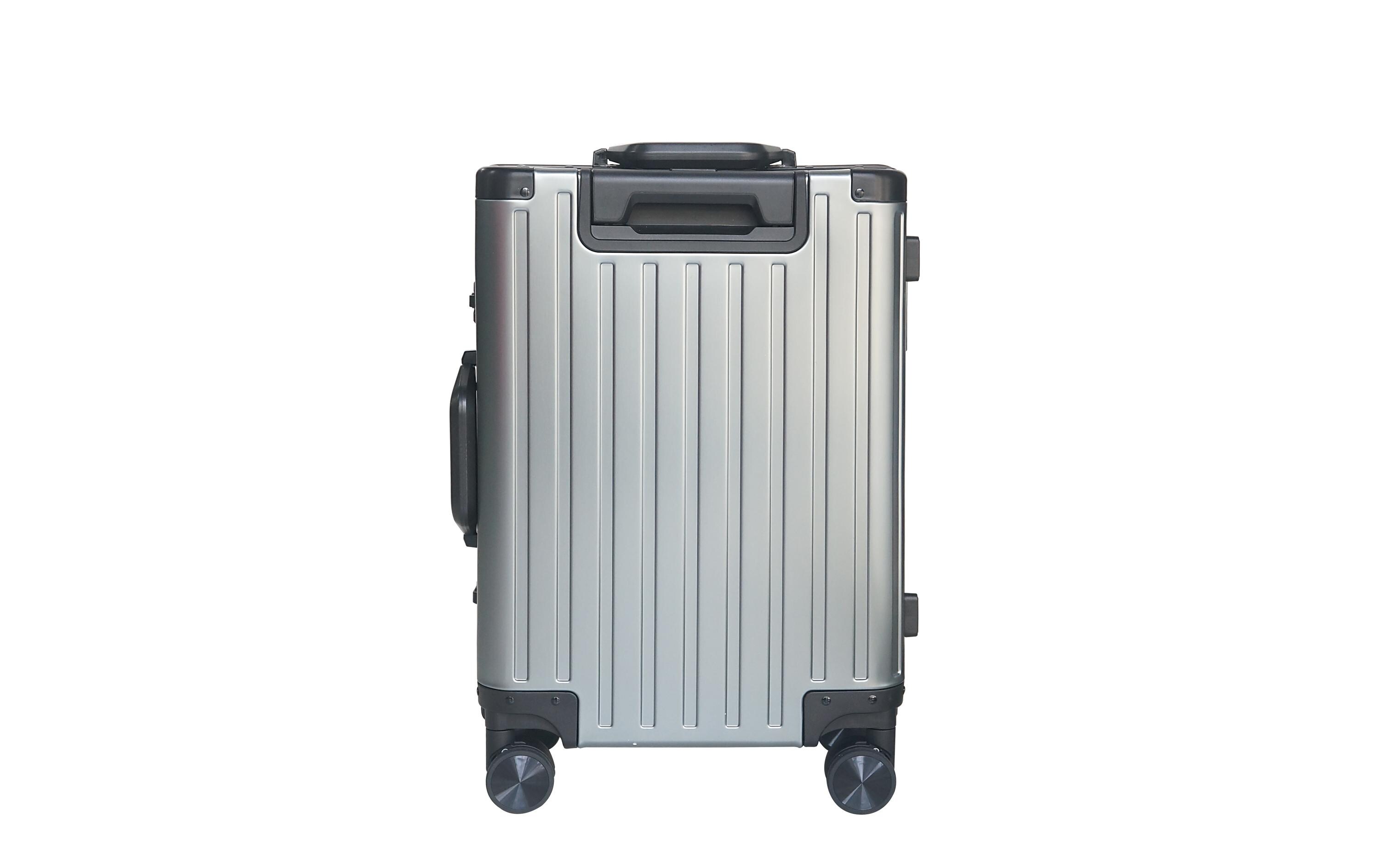 KOOR Reisekoffer Aluminium 58 L, Grau/Grün